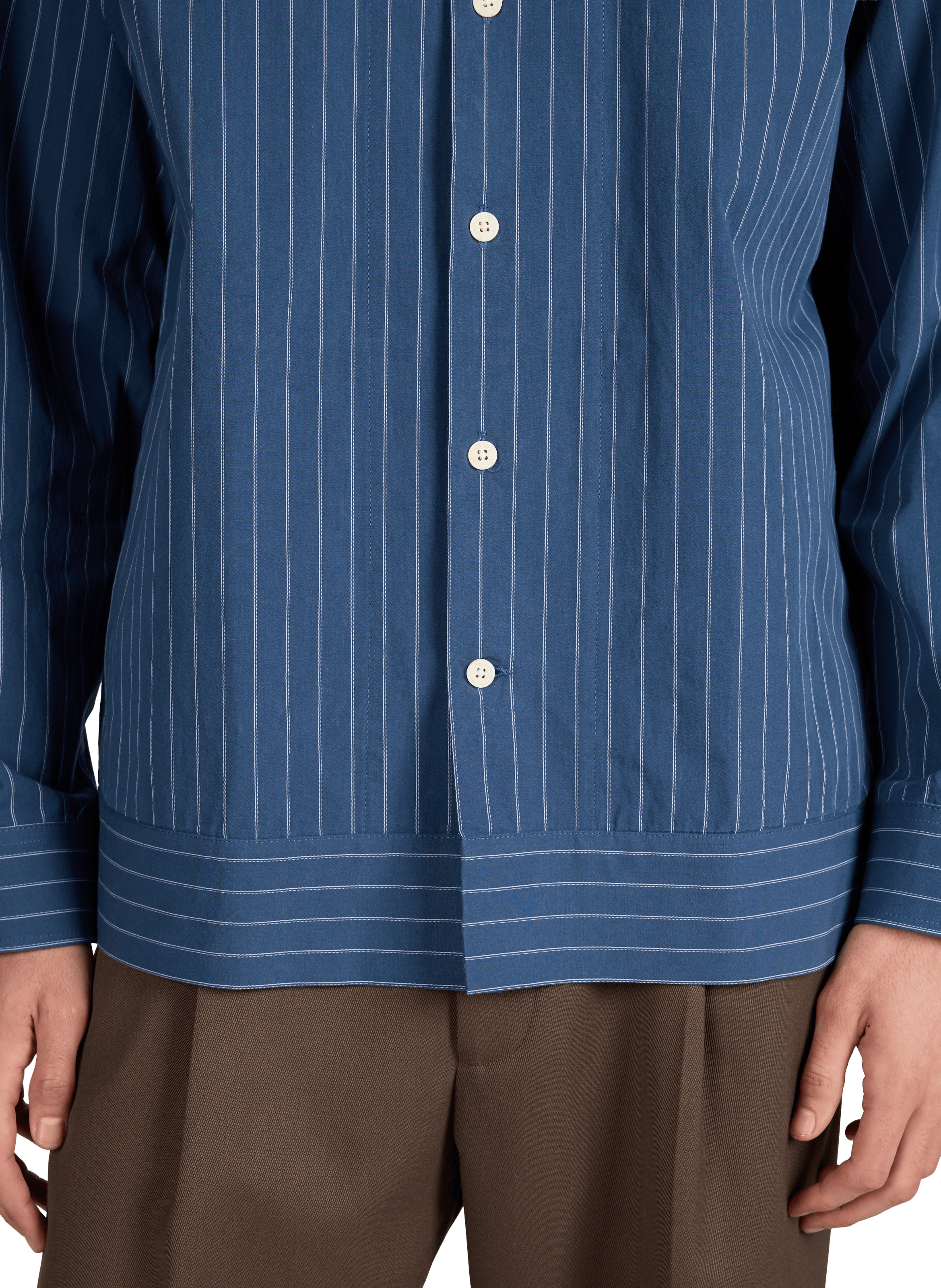 Striped cotton Shirt NN.07 Blue