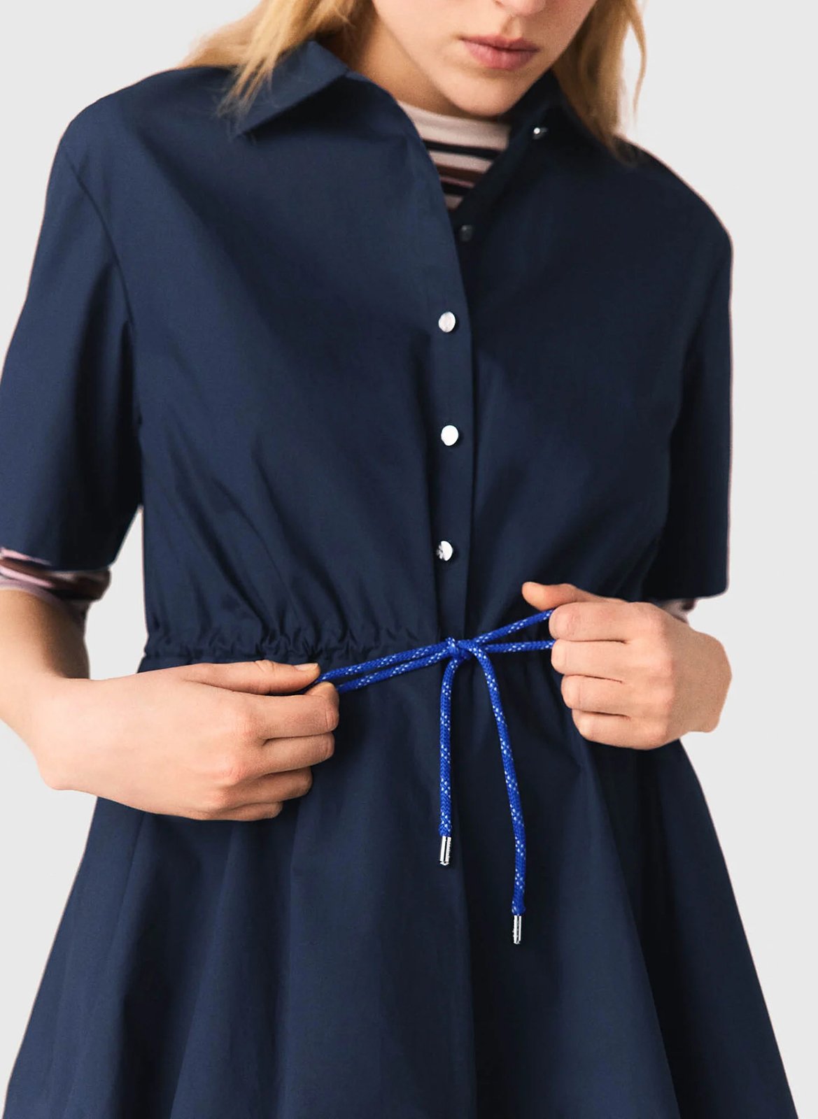 Robe courte à cordons unie MAJE Bleu