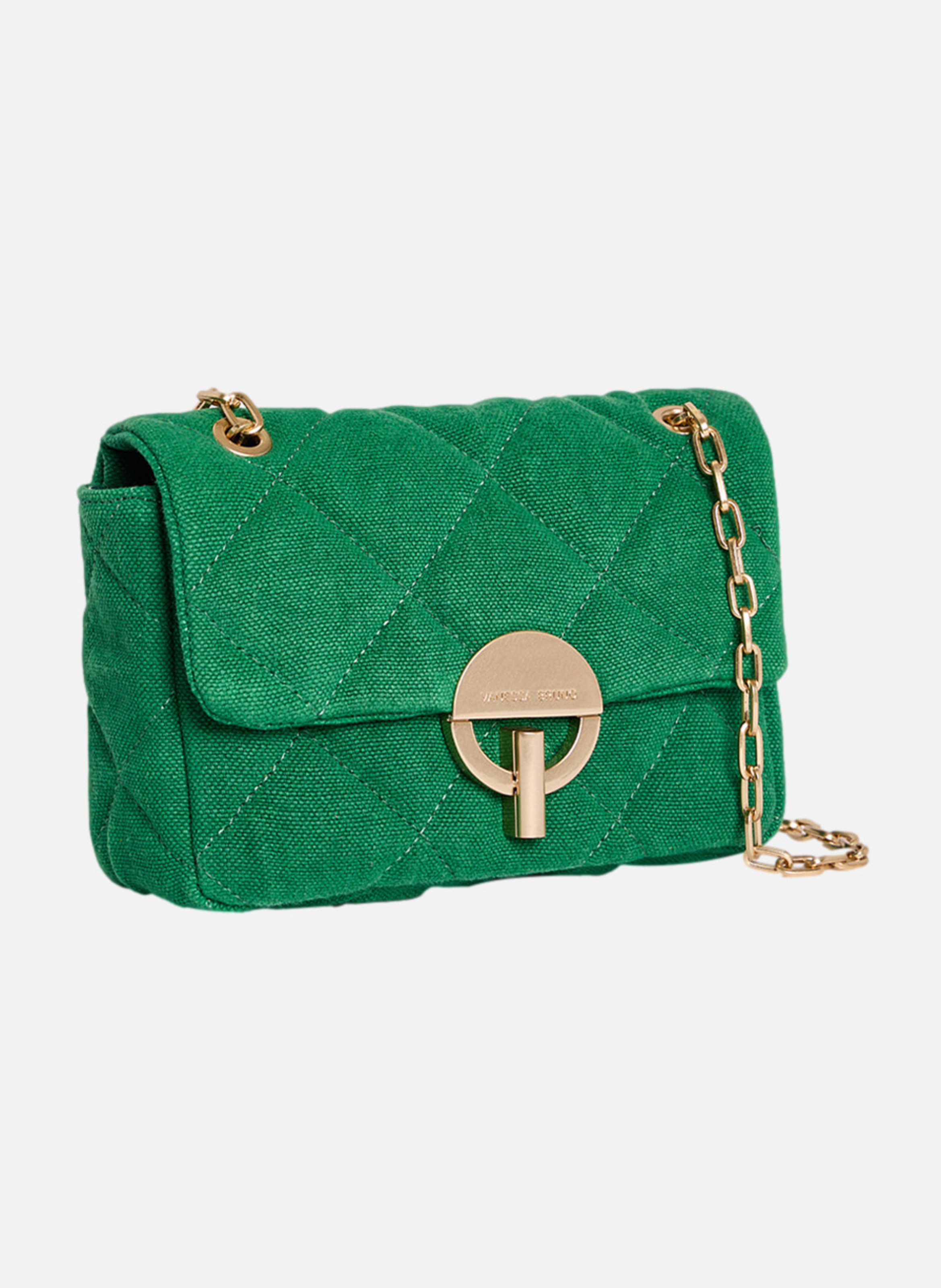 Moyen Sac Moon en Lin VANESSA BRUNO Vert