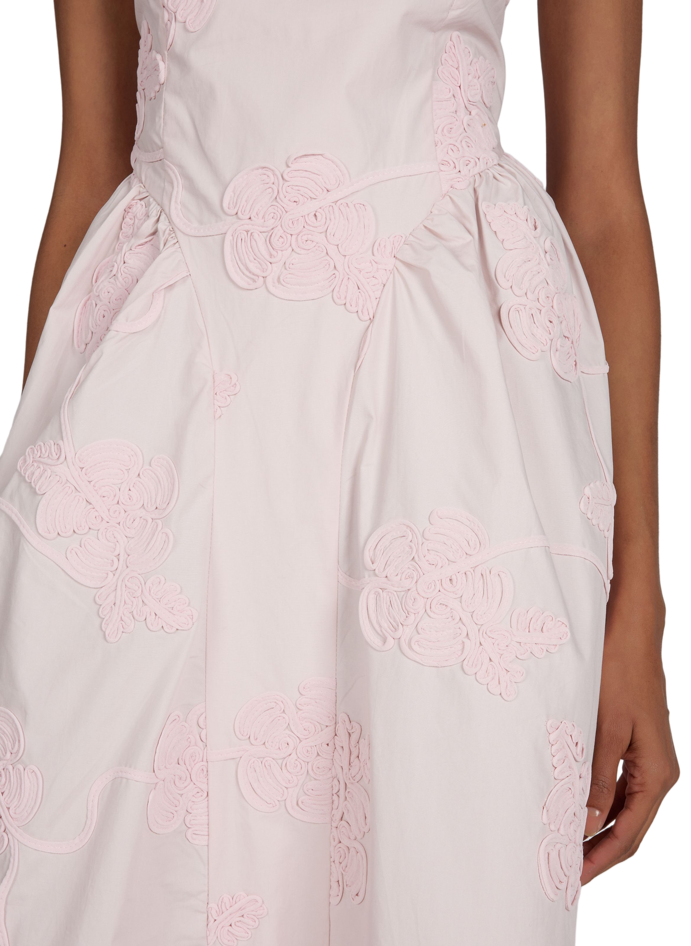 Robe midi fleurie en coton ROTATE Rose