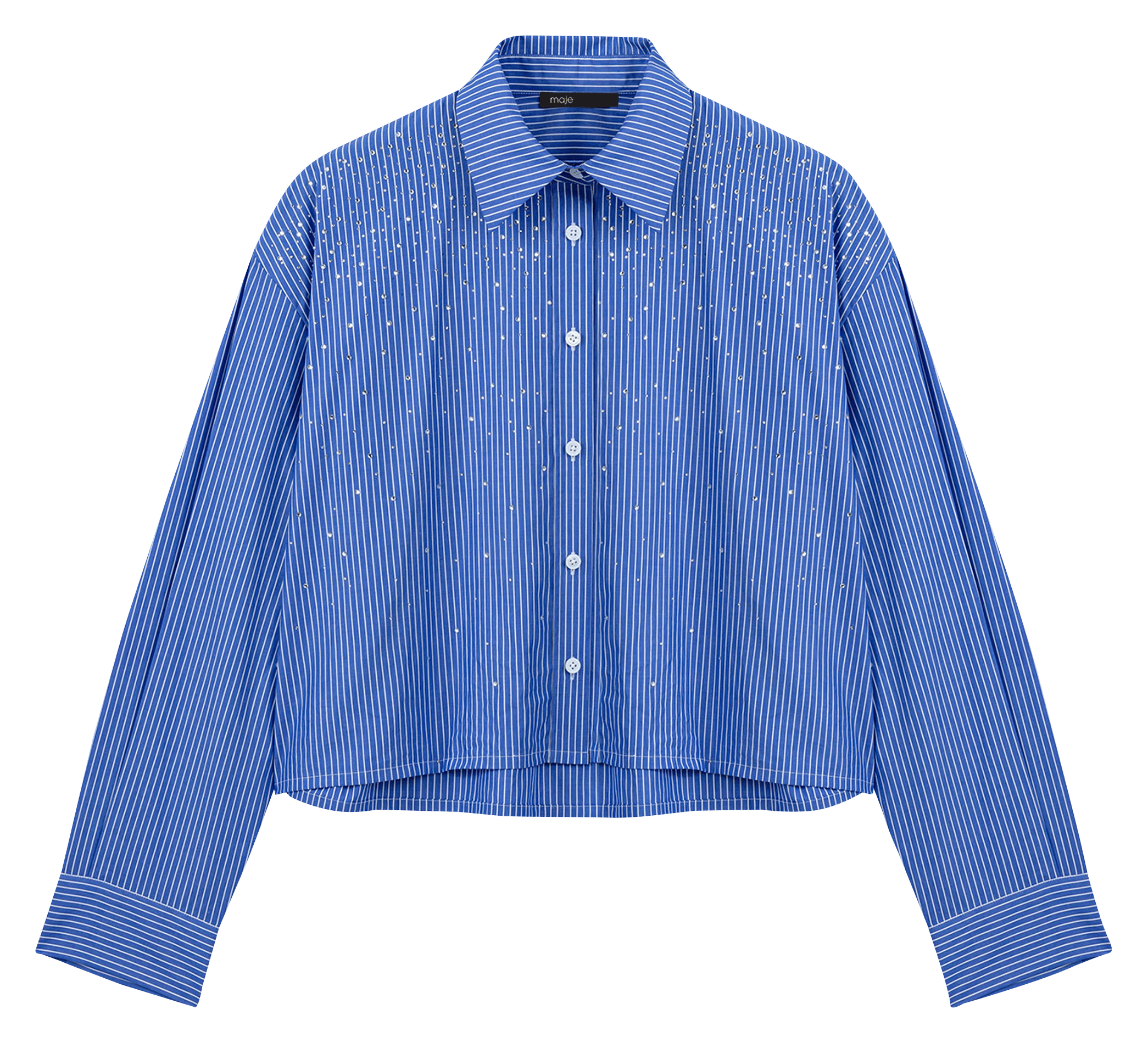 Chemise oversize col classique en coton MAJE Bleu