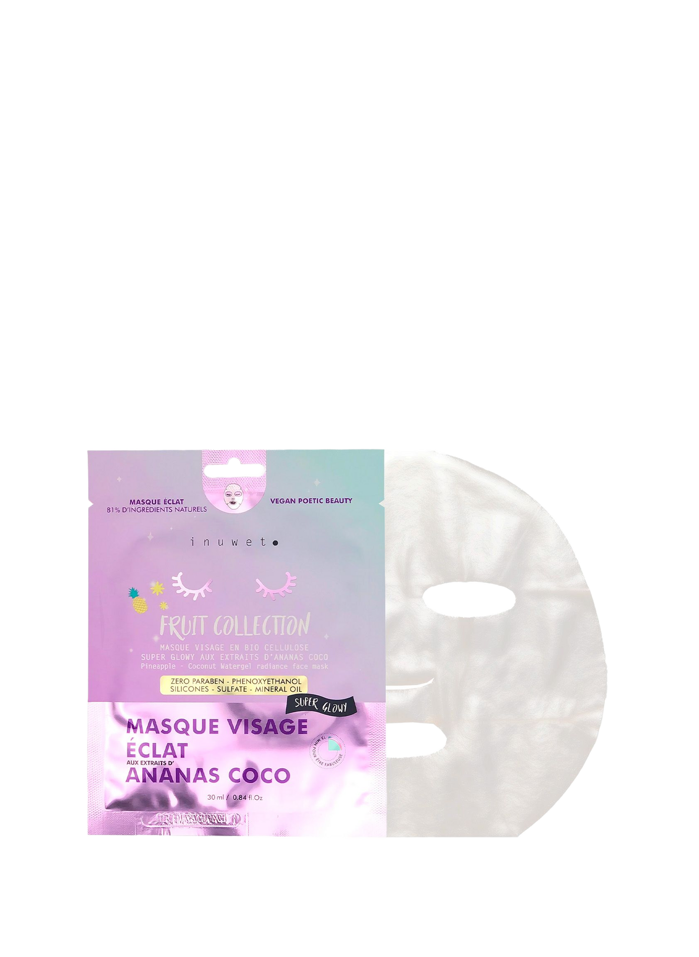 Masque visage éclat ananas INUWET No color