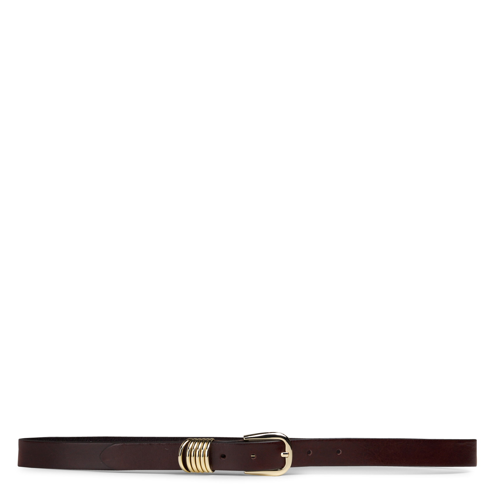 Ceinture fine à boucle en cuir eve MAISON 123 Marron