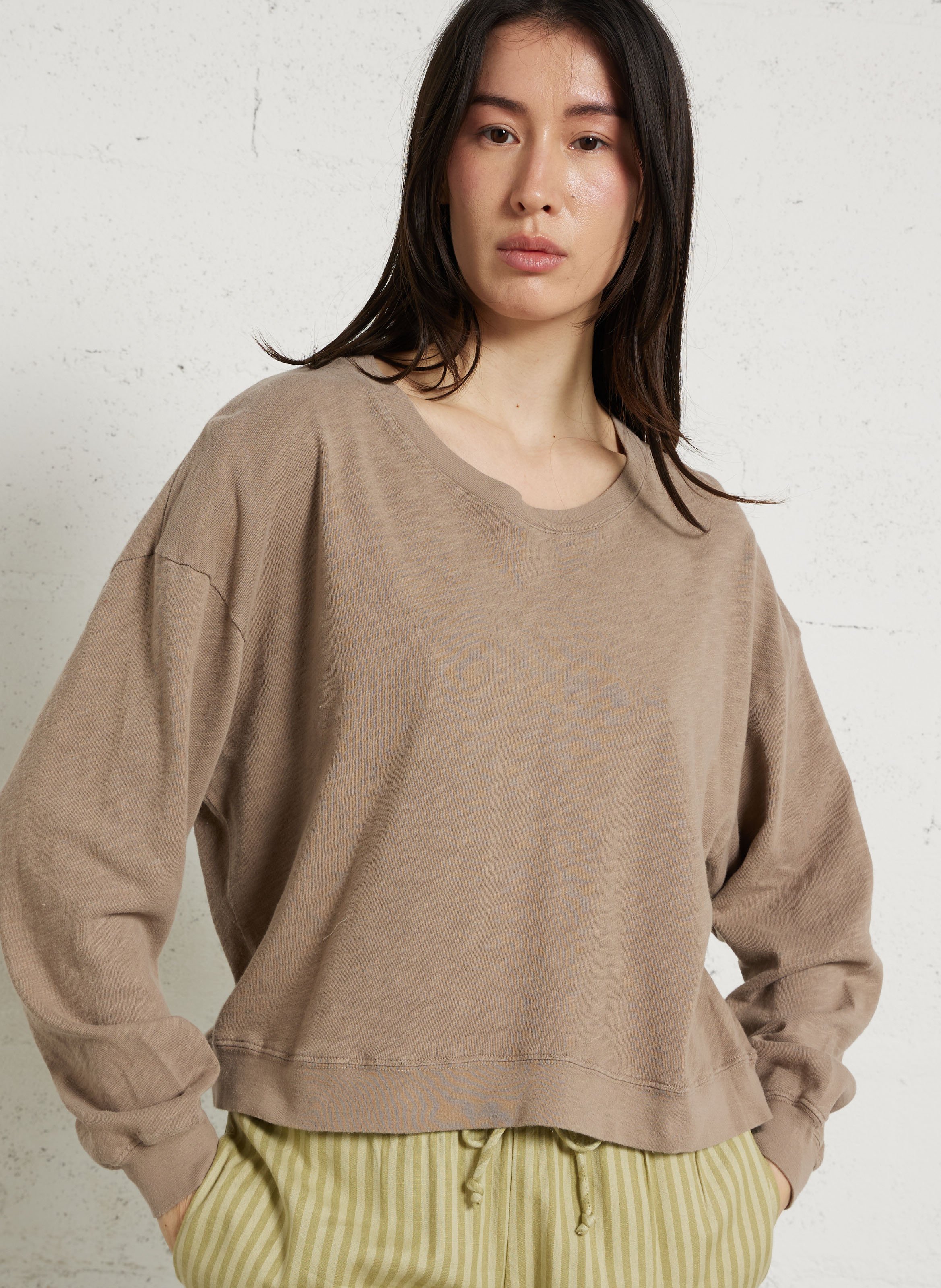 Tee-shirt droit col rond en coton sonoma  Graines vintage