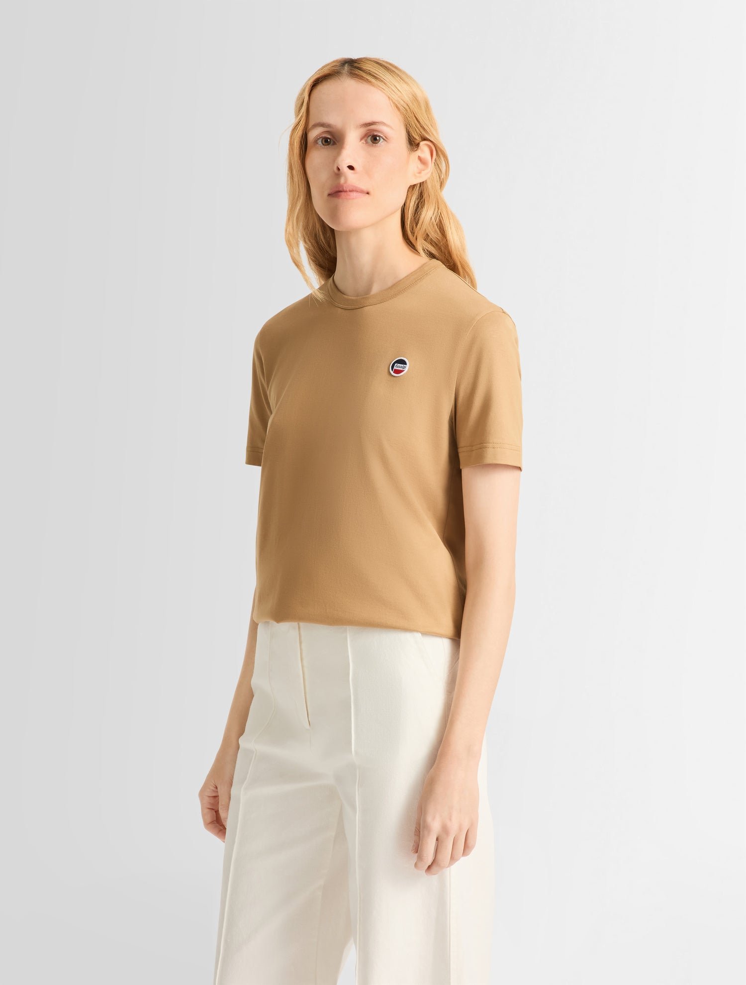 T-shirt manches courtes talixe col rond coupe regular FUSALP Beige