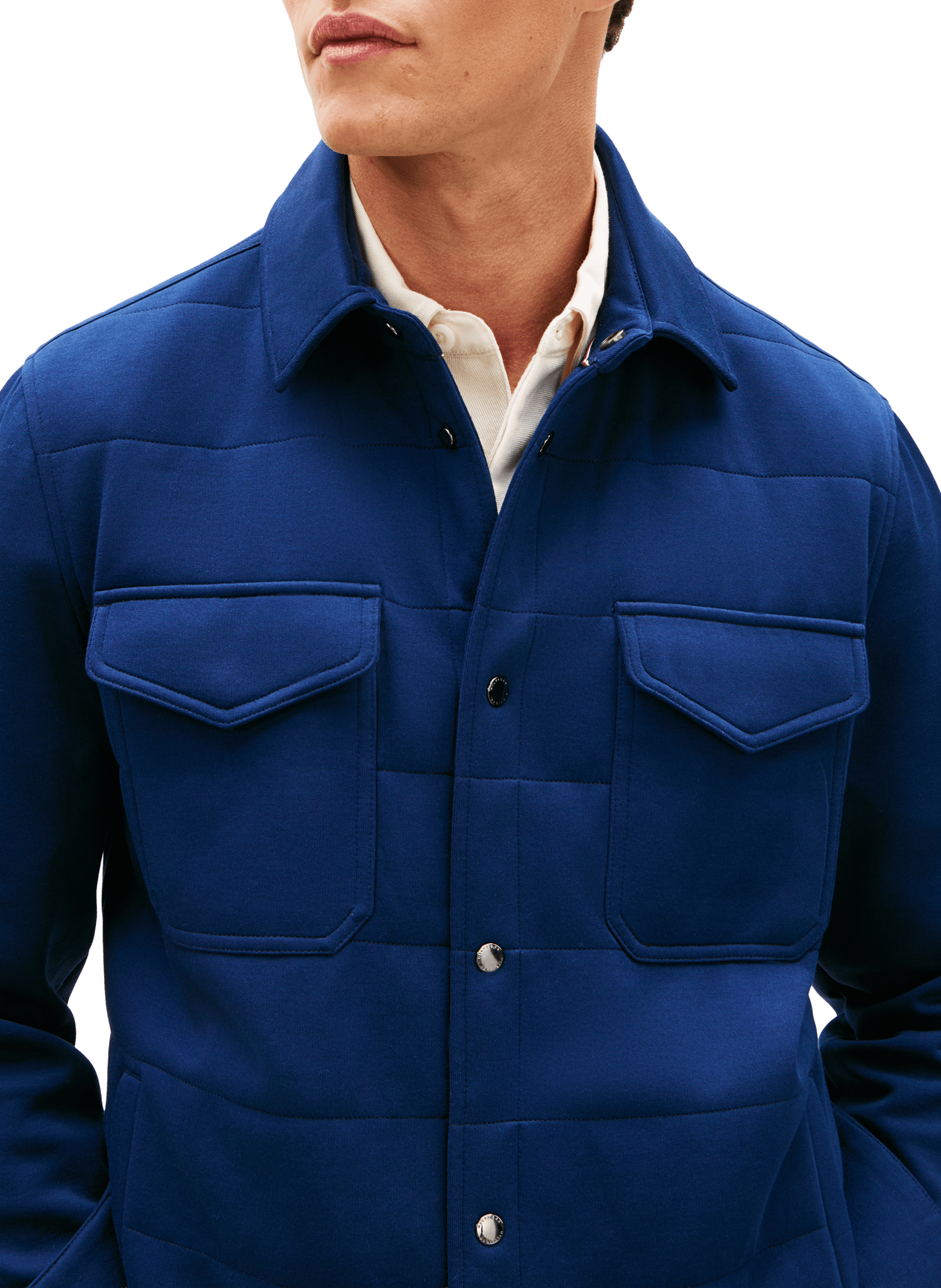 Straight cotton-blend overshirt TOMMY HILFIGER Blue
