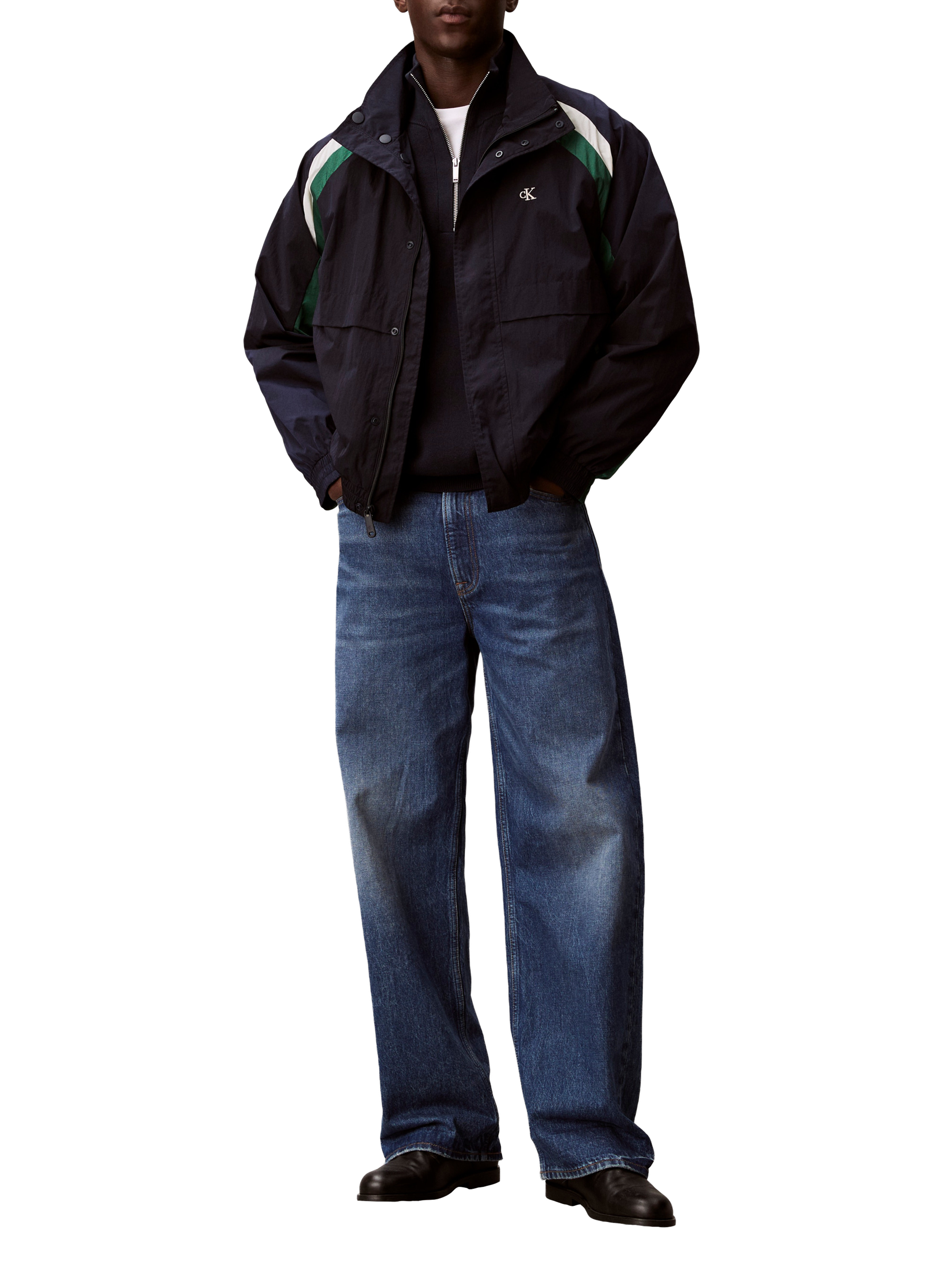 Jacket with high collar and stripes CALVIN KLEIN Multicolour