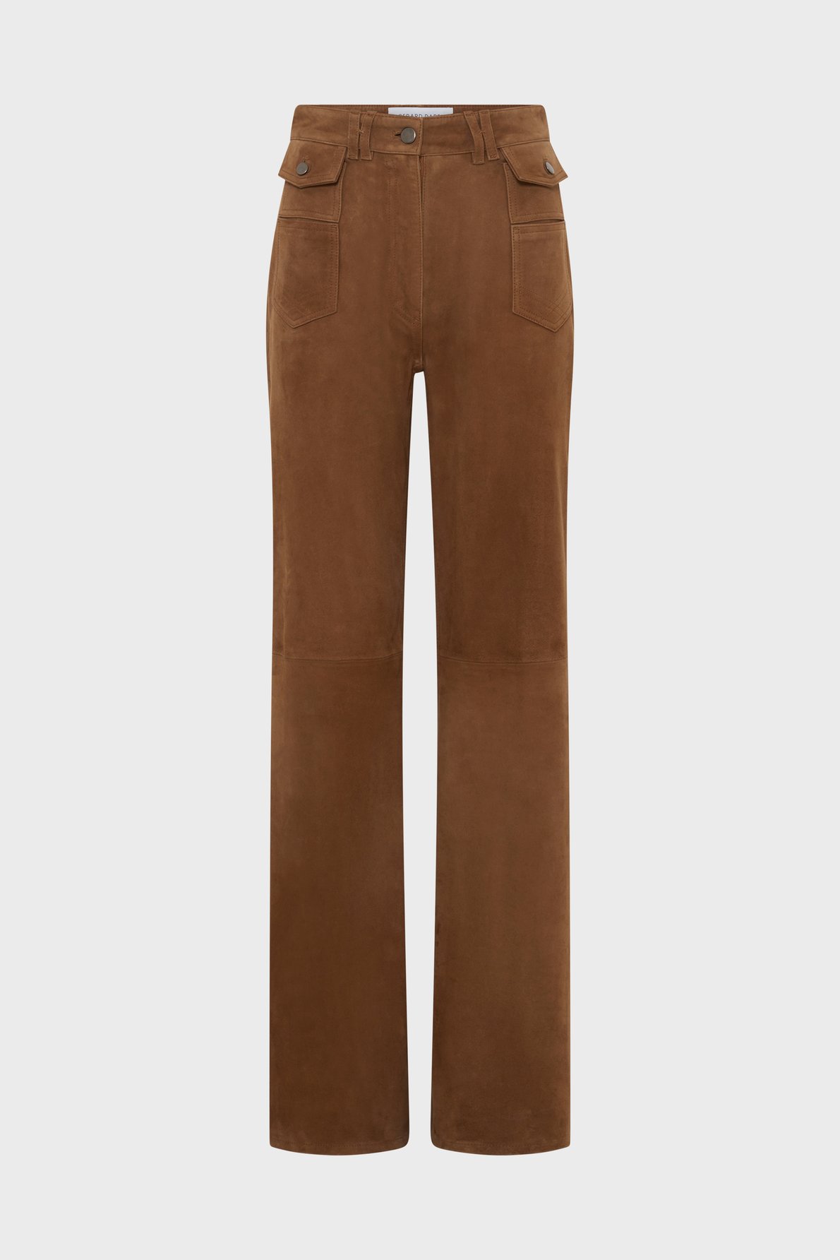 Pantalon flare en cuir velours Beige
