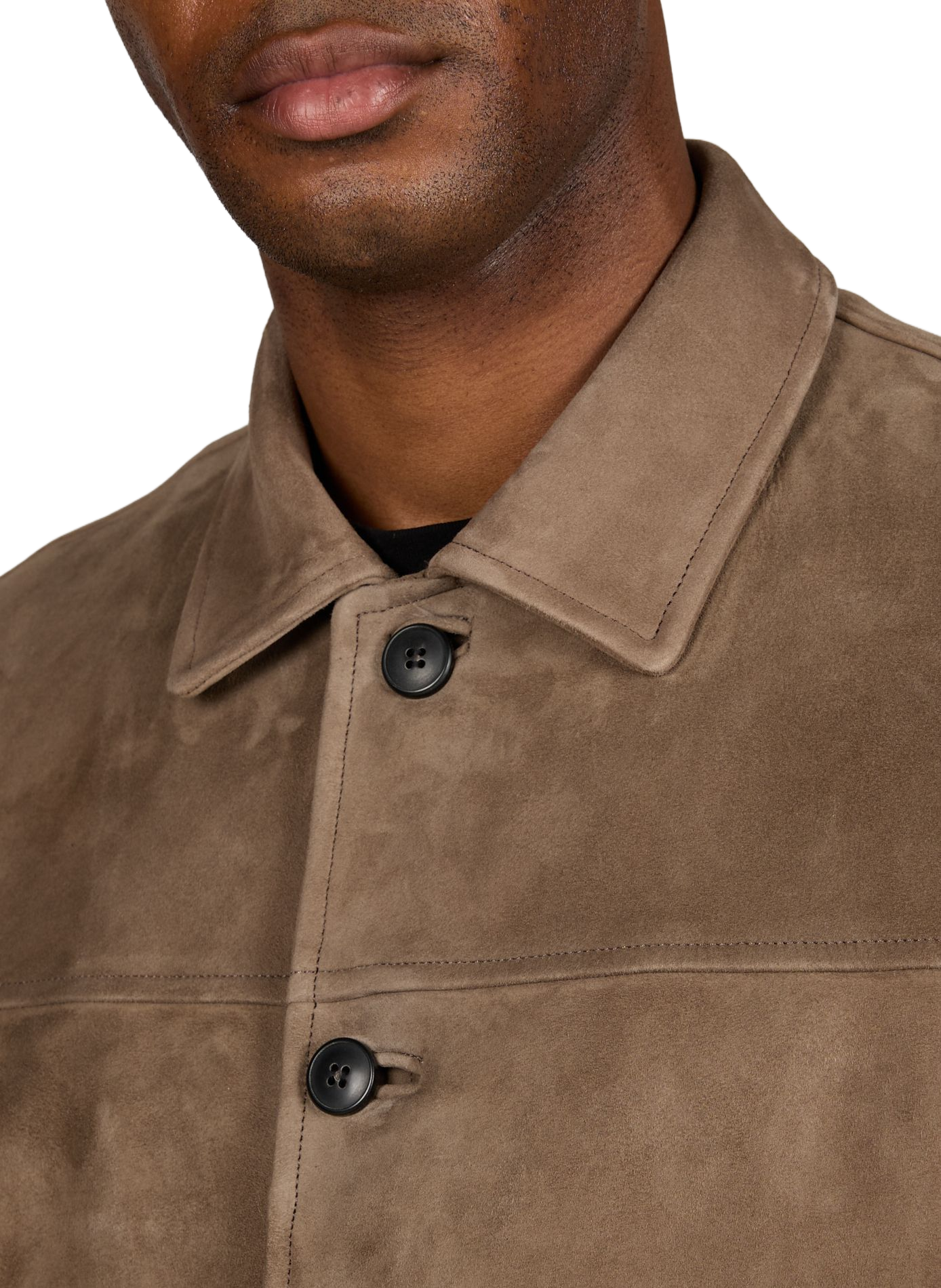 Veste droite en cuir de vache SUNSPEL Marron