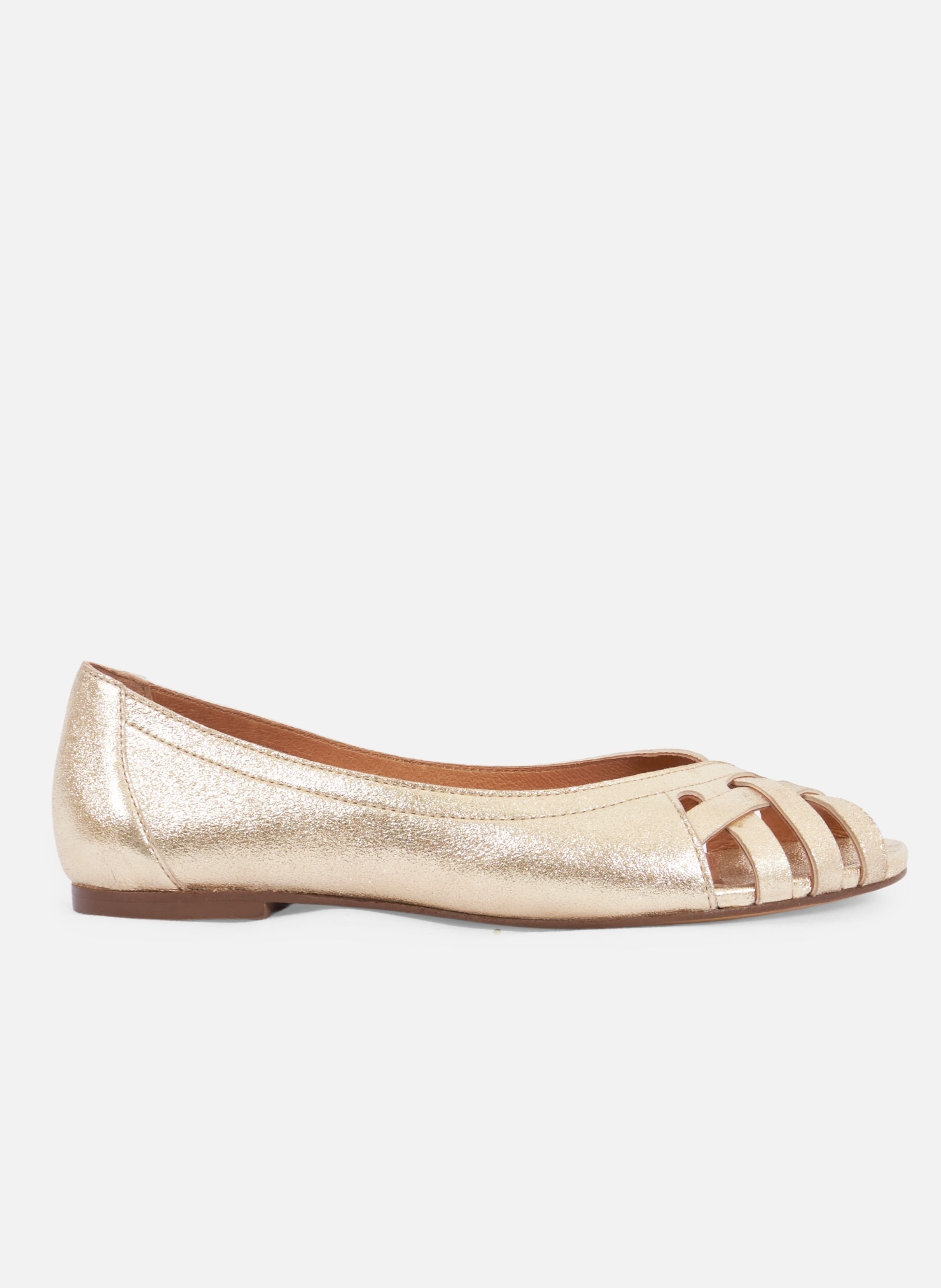 Ballerines brides manon cuir métallisé JULES & JENN Doré