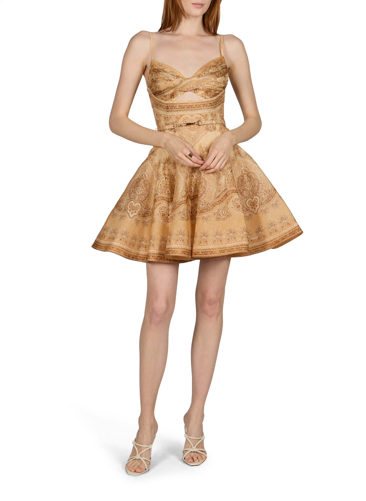 Mini robe torsadée Luna en lin et soie ZIMMERMANN Rose