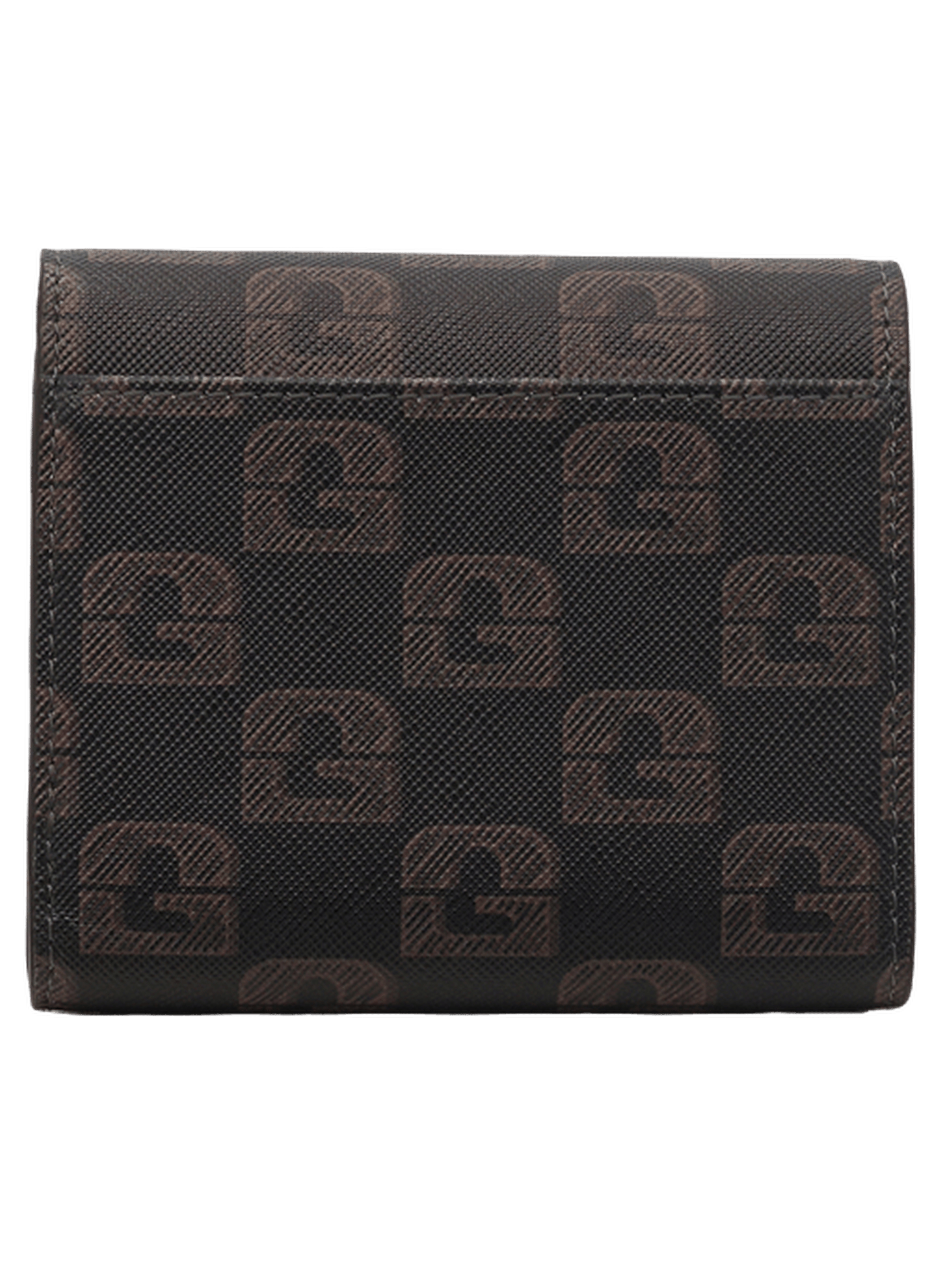 Petit portefeuille en toile enduite monogrammée et cuir – mini wallet GERARD DAREL Marron