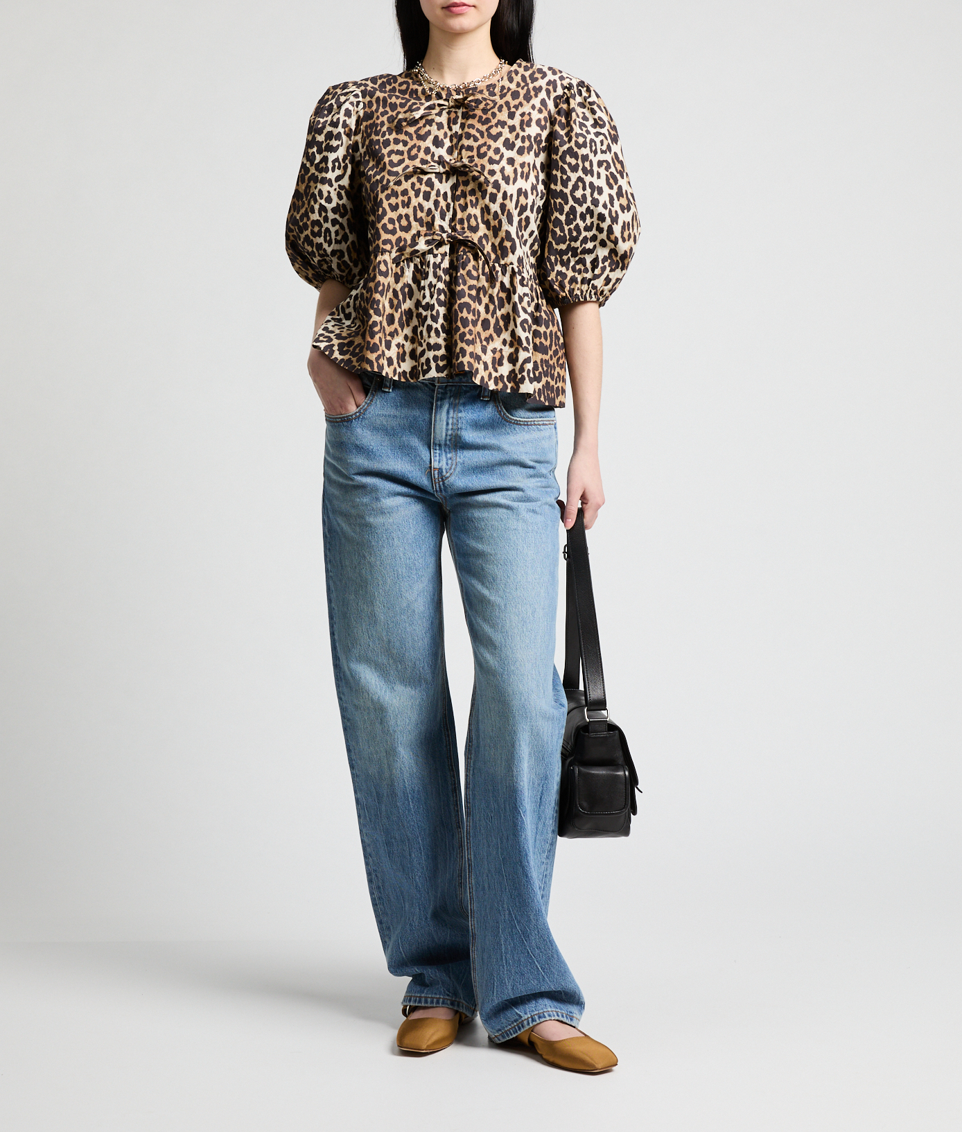 Leopard print top GANNI Multicolour