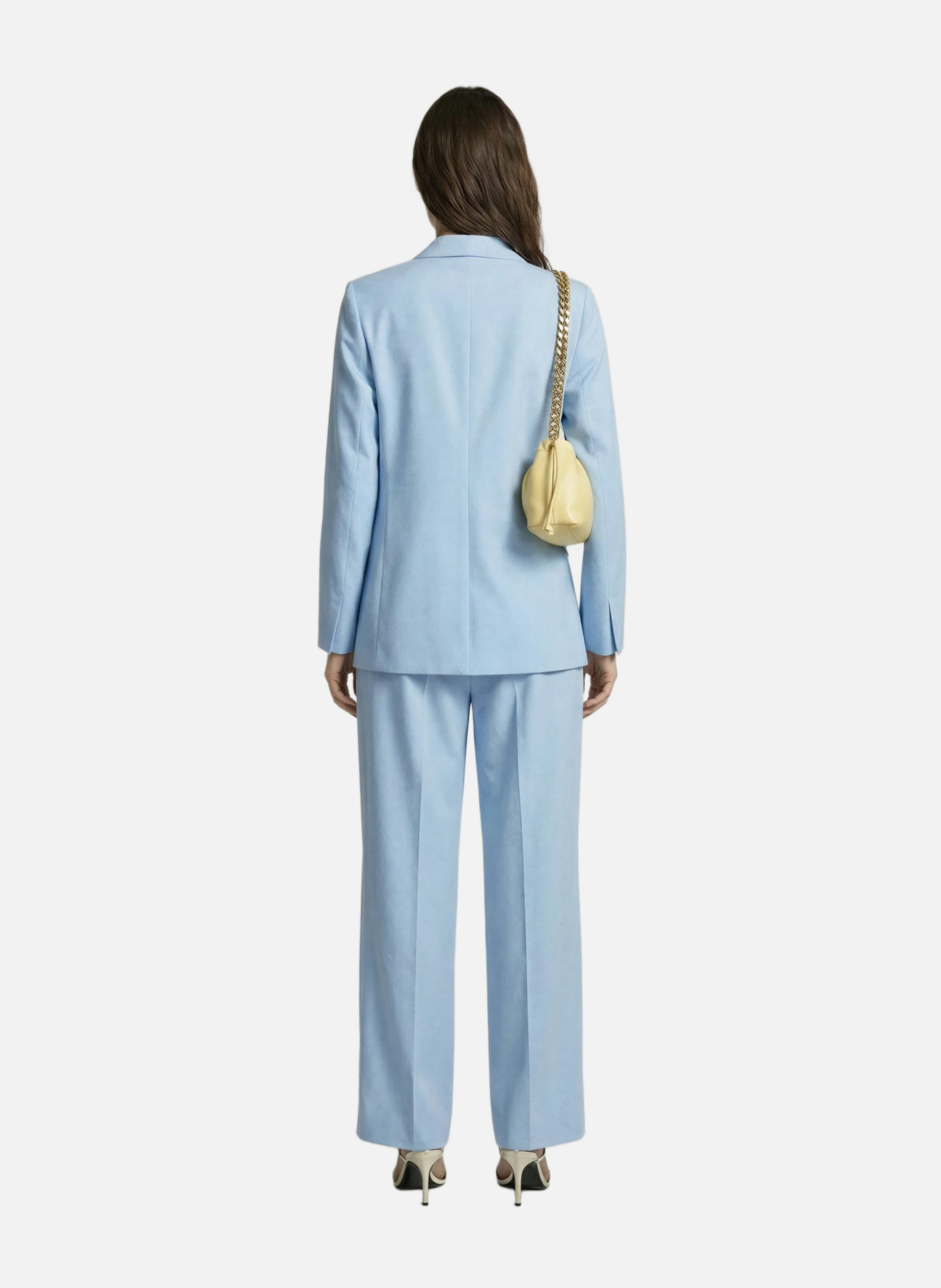 Veste de tailleur droite en lin et coton THE KOOPLES Bleu