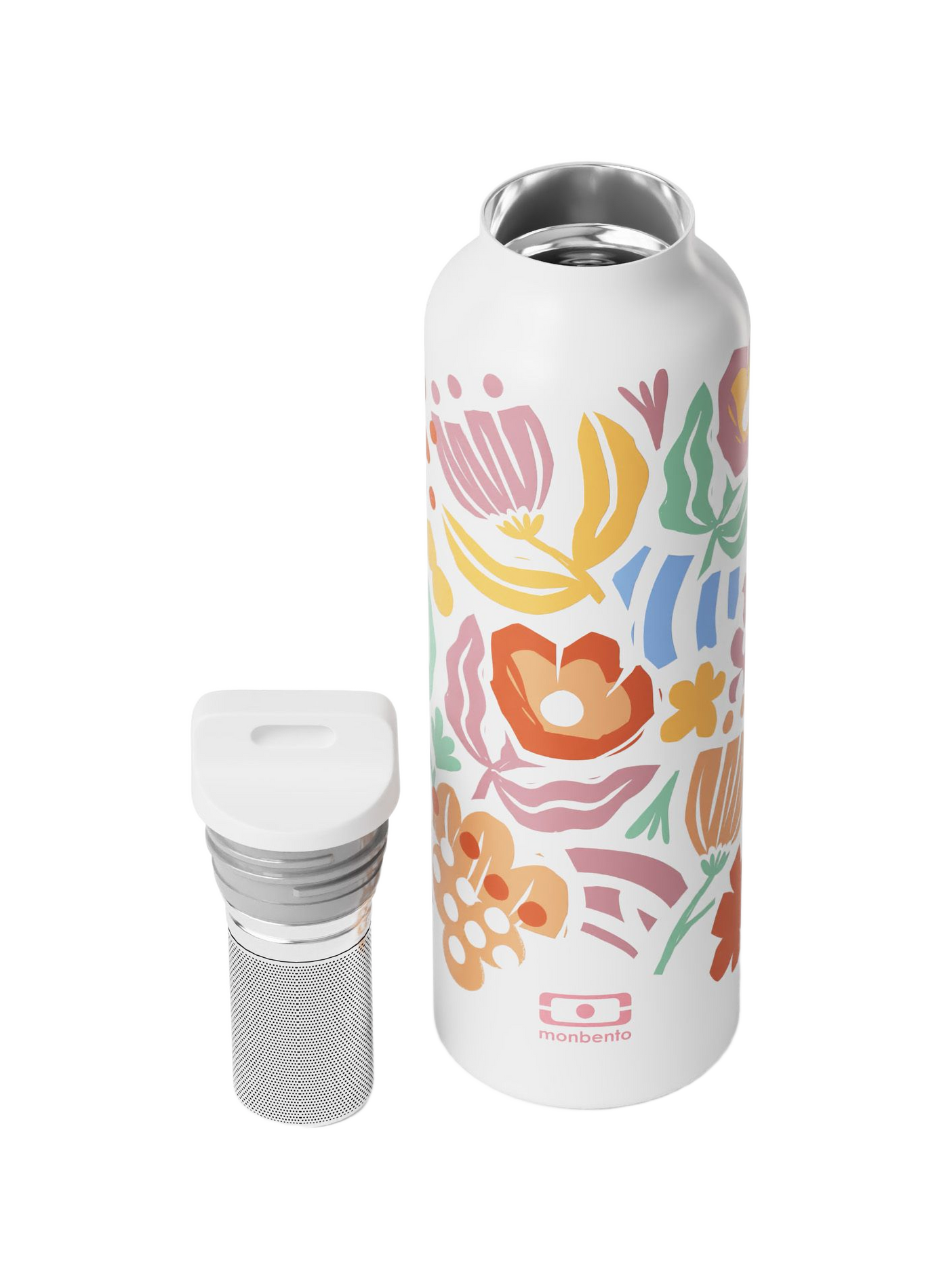 Gourde isotherme à fleurs Steel 50 cl MONBENTO Rose