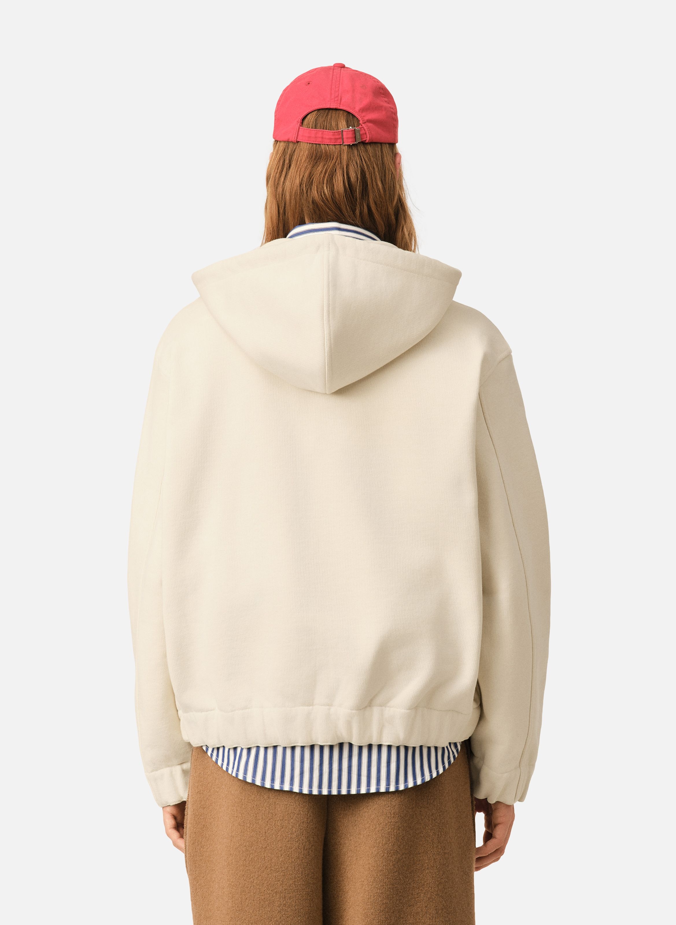 Hoodie zippé unisexe en coton étiquette héritage ami paris AMI PARIS Blanc