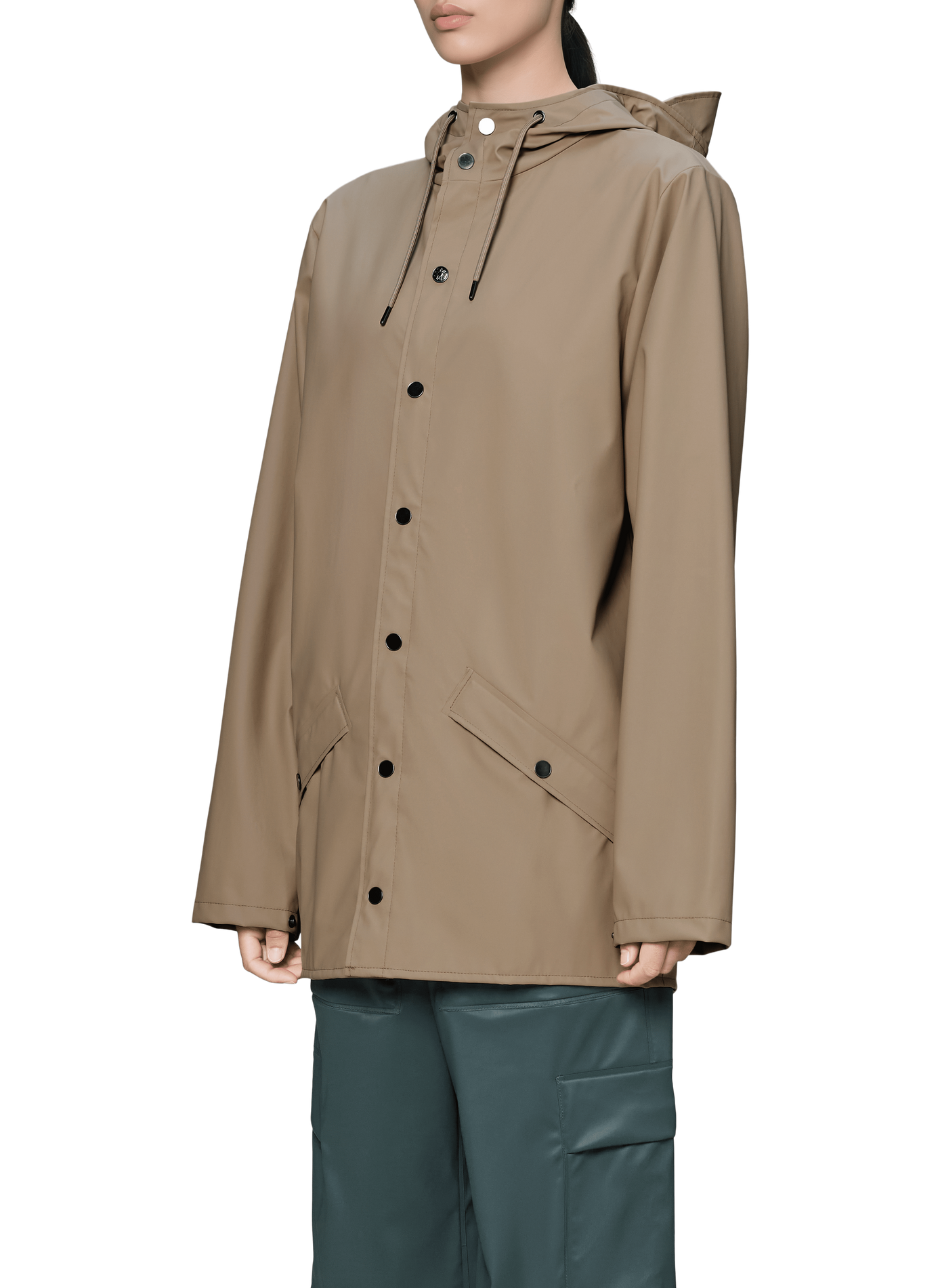 Regenmantel mit Kapuze RAINS Beige
