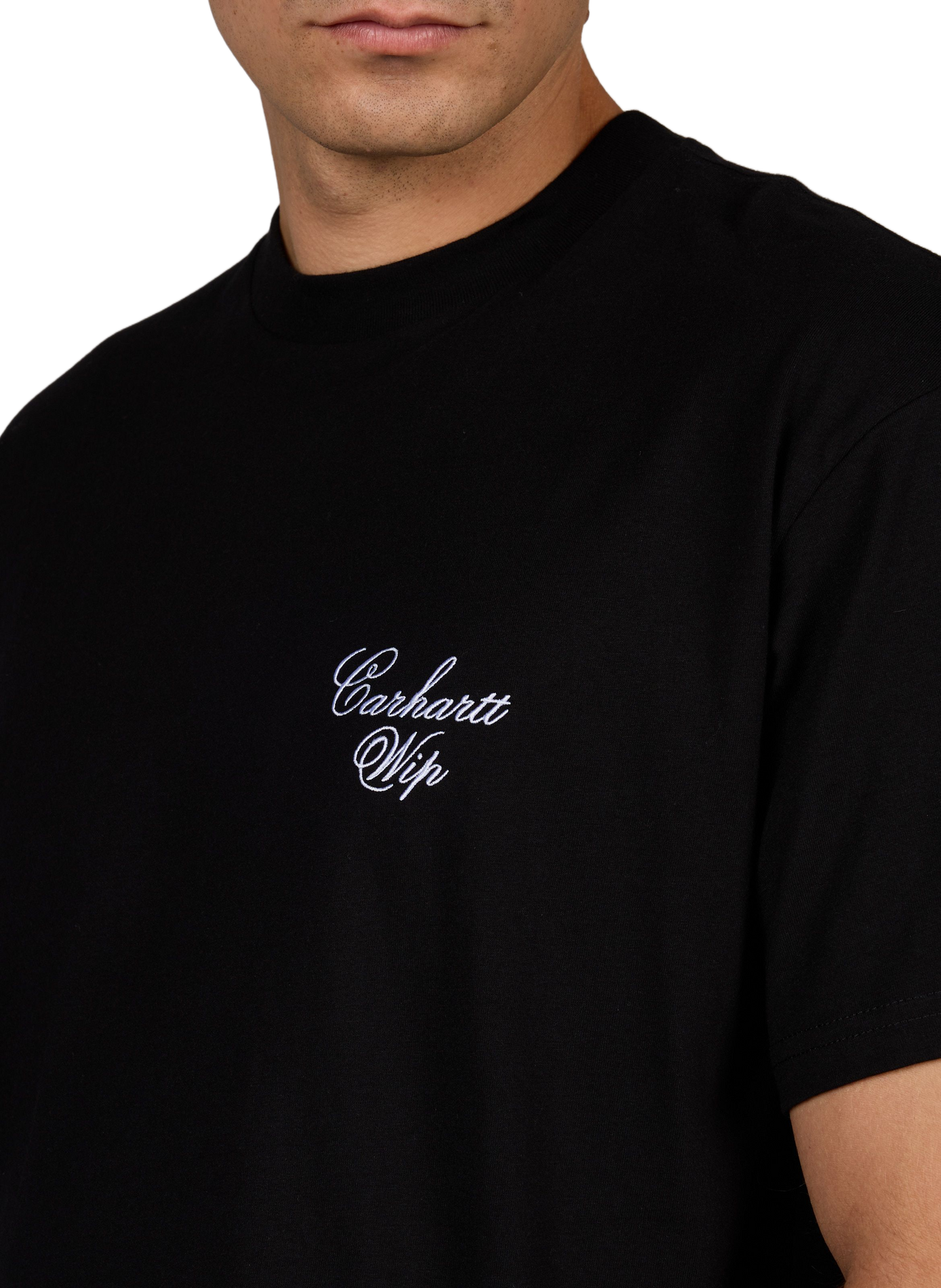 Tee-shirt droit uni à broderie CARHARTT WIP Noir