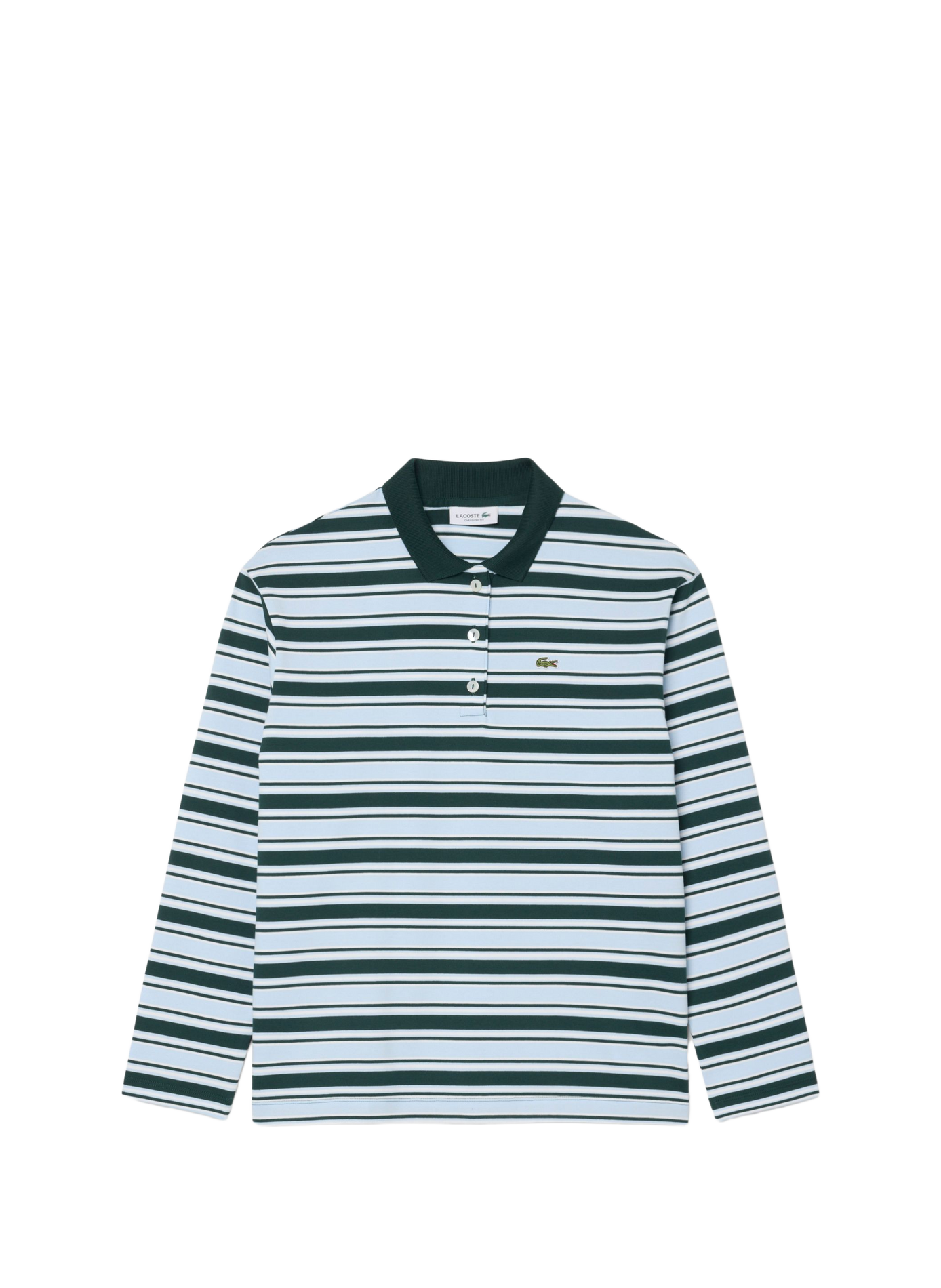 Polo manches longues rayé en coton LACOSTE Multicolore