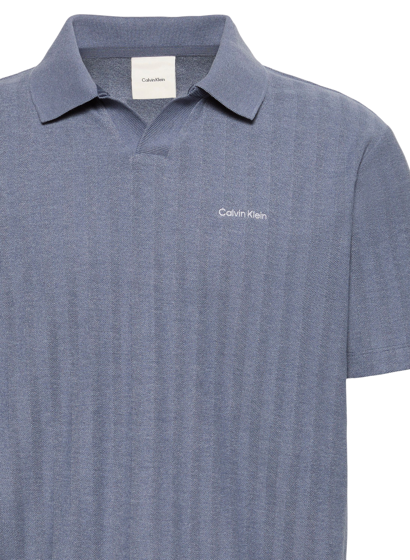 Polo rayé à manches courtes en coton mélangé CALVIN KLEIN Beige