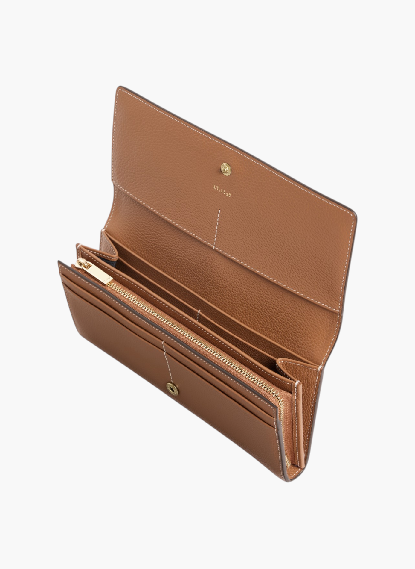Grand portefeuille à rabat louison en cuir grainé LE TANNEUR Marron
