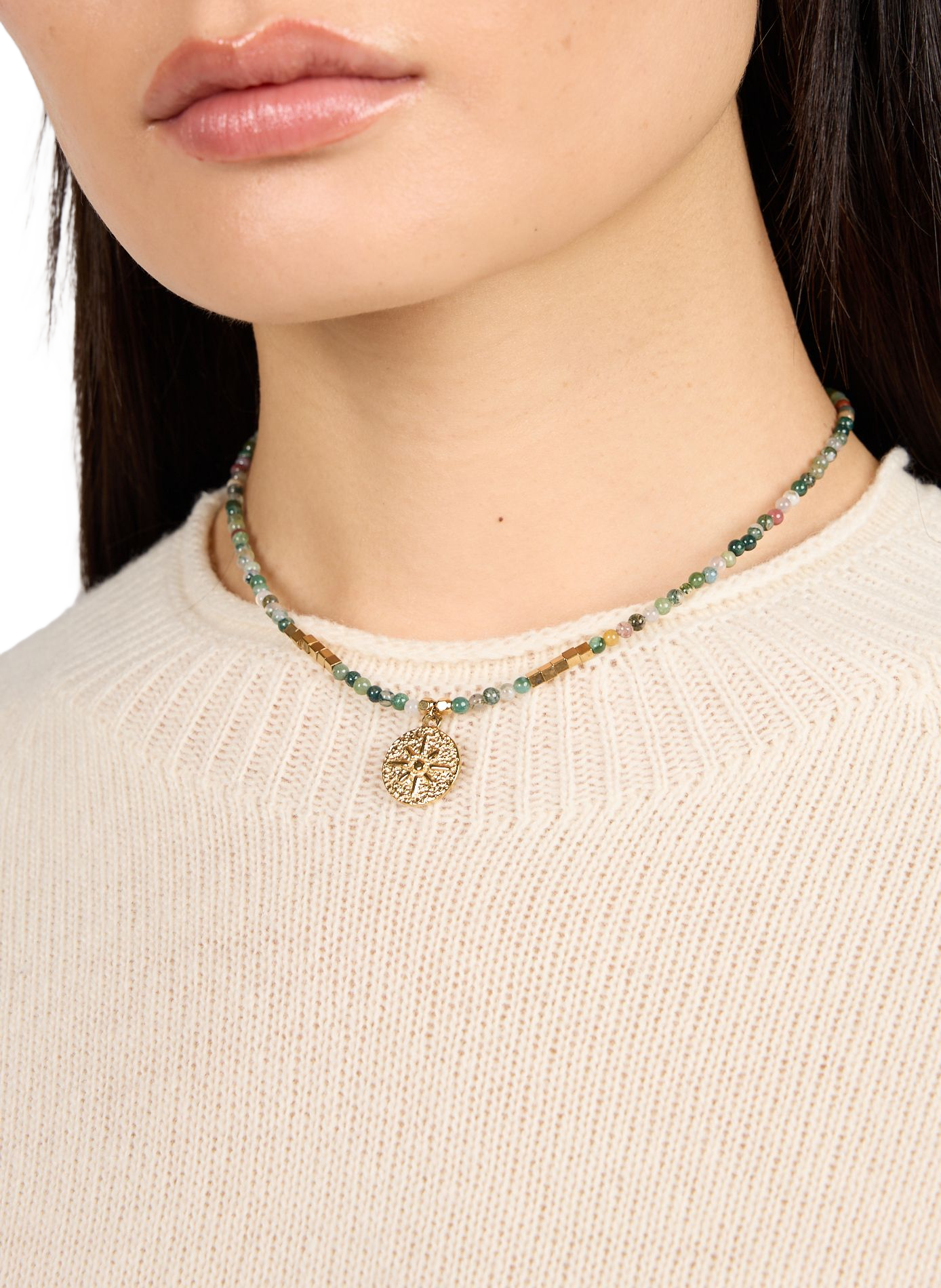 Pendant necklace with gemstones AU PRINTEMPS PARIS Green