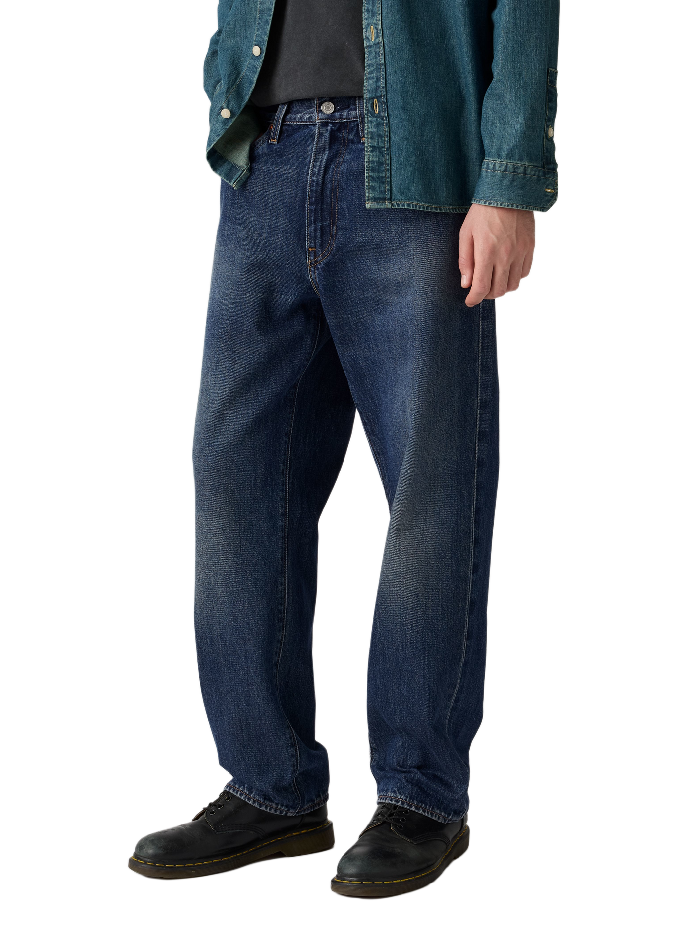 Gerade geschnittene weite Baumwoll-Jeans LEVI'S Blau