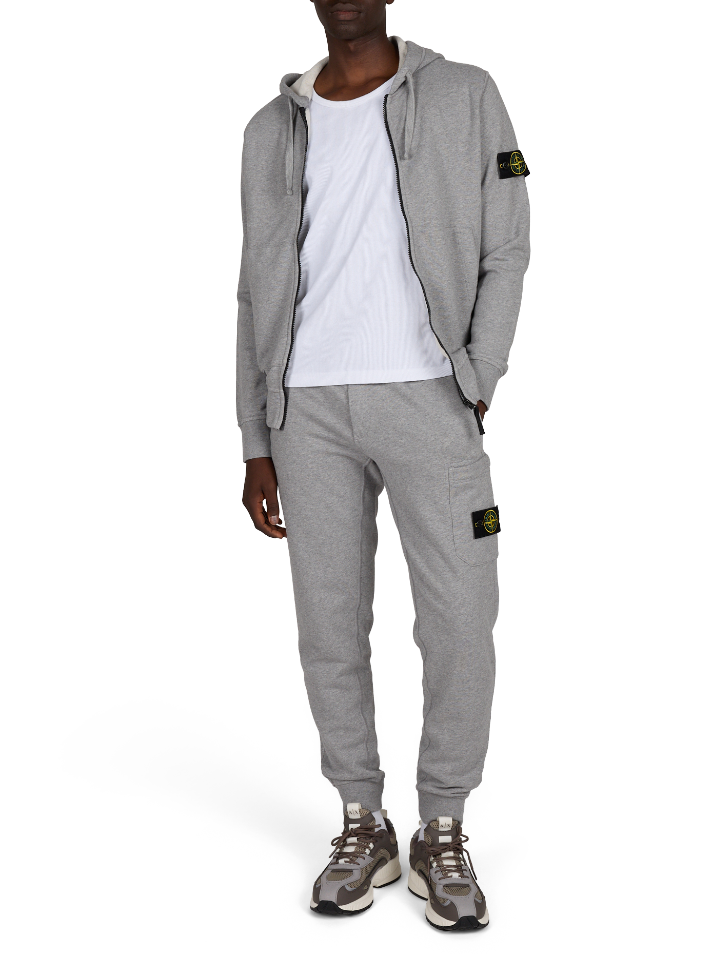 Schmale Jogginghose aus Baumwolle STONE ISLAND Grau