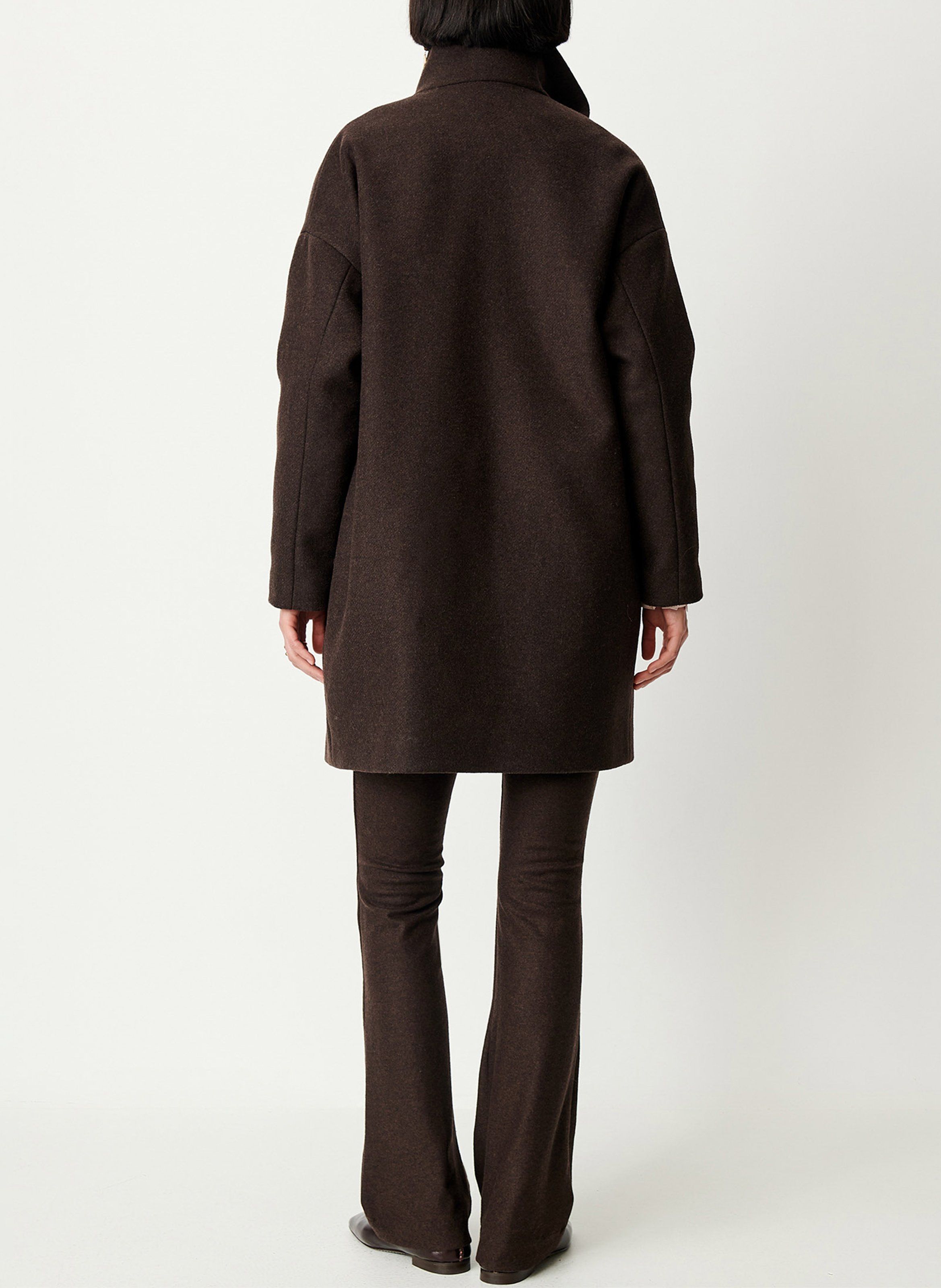 Manteau col montant en laine mélangée paradise SESSUN Marron