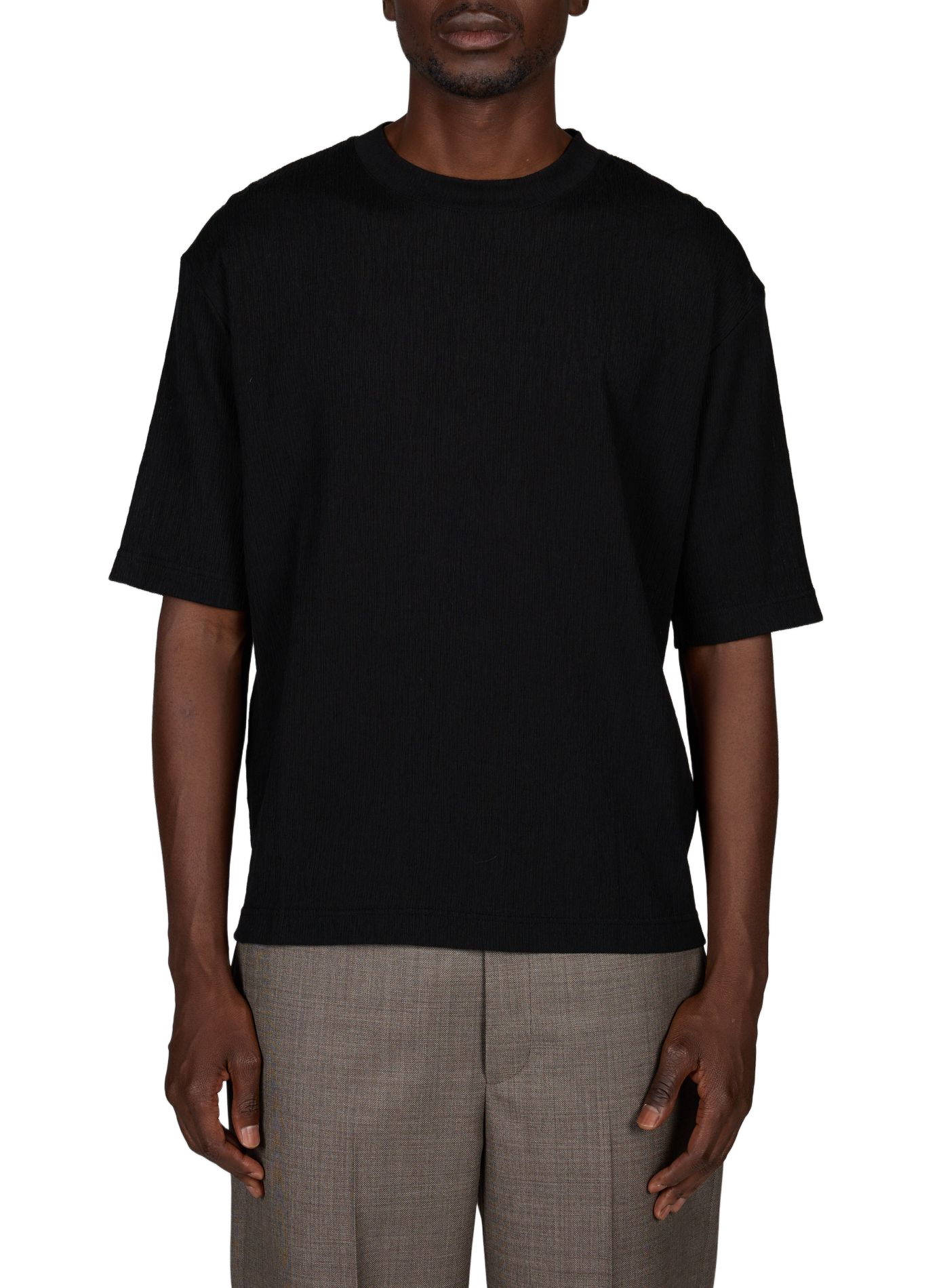 Short-sleeved cotton-blend T-shirt  ISSEY MIYAKE Black