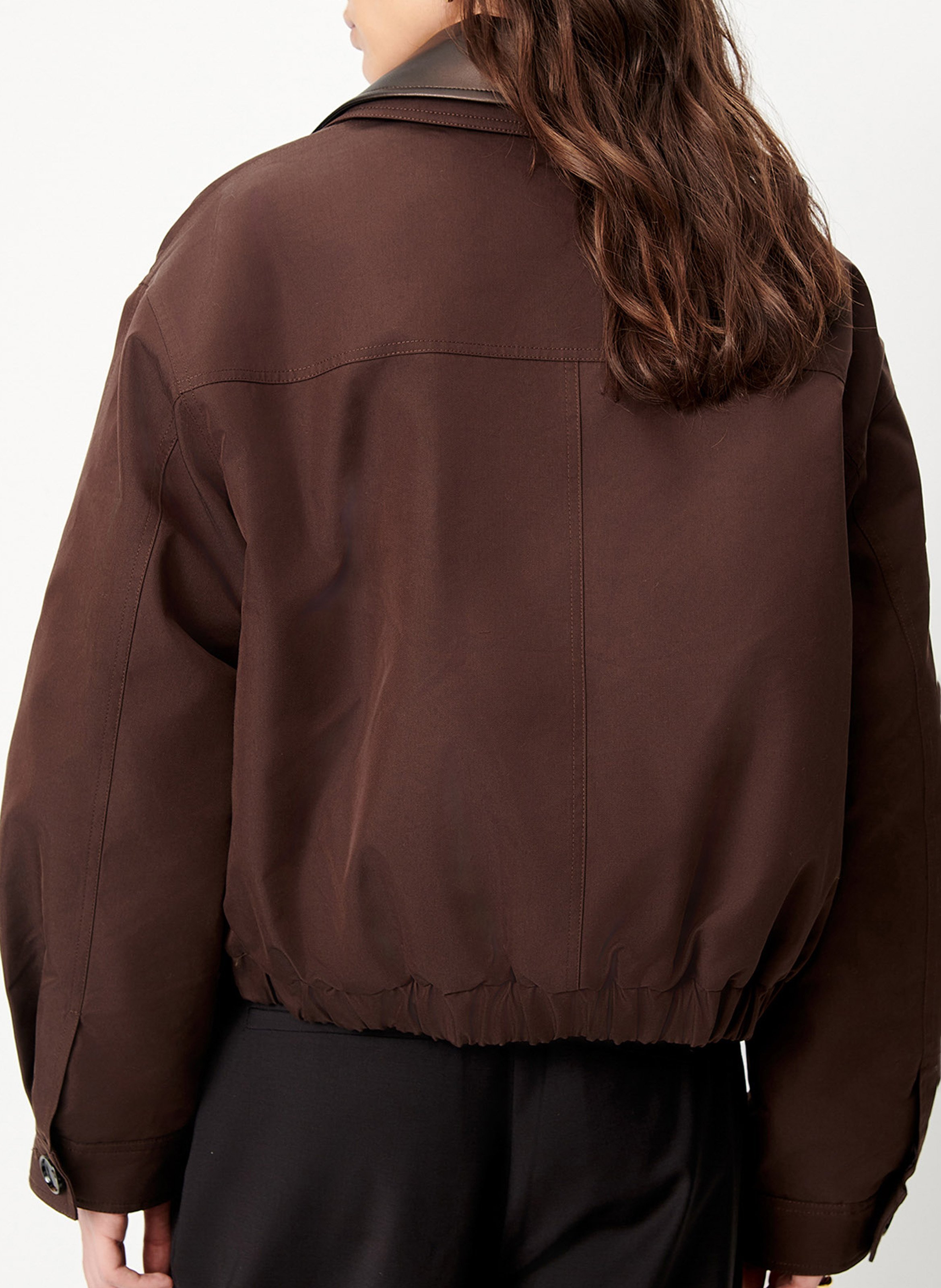 Blouson ample zippé uni maverick SESSUN Marron