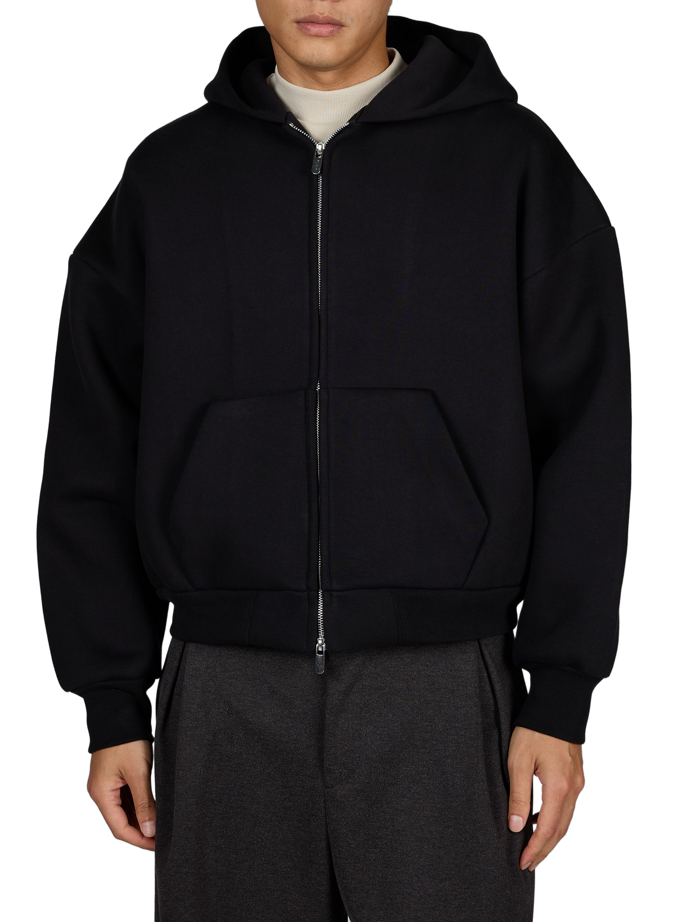 Oversized Plain Hooded Sweatshirt SEVENTH Black