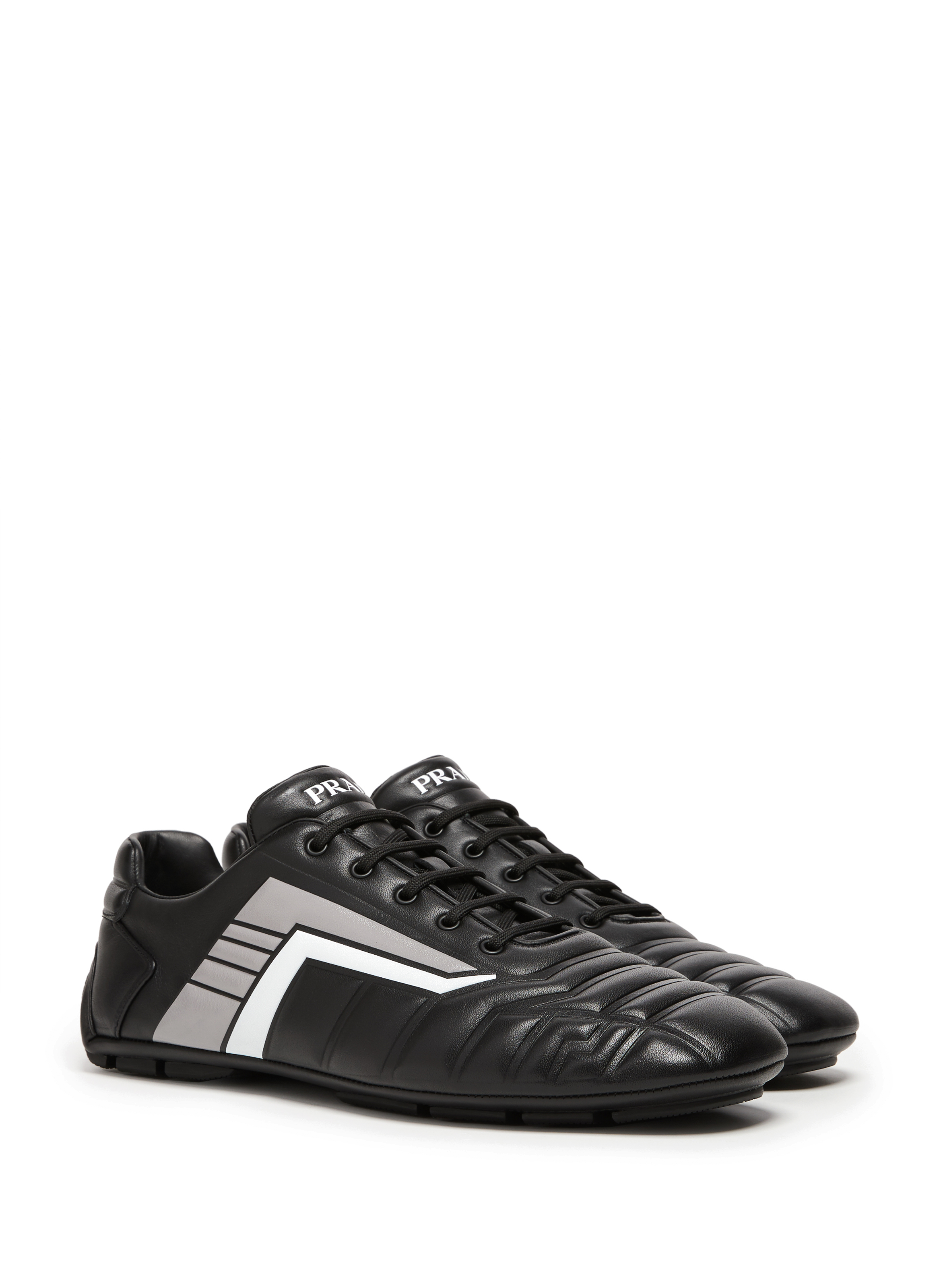 Oxford leather sneakers PRADA Black