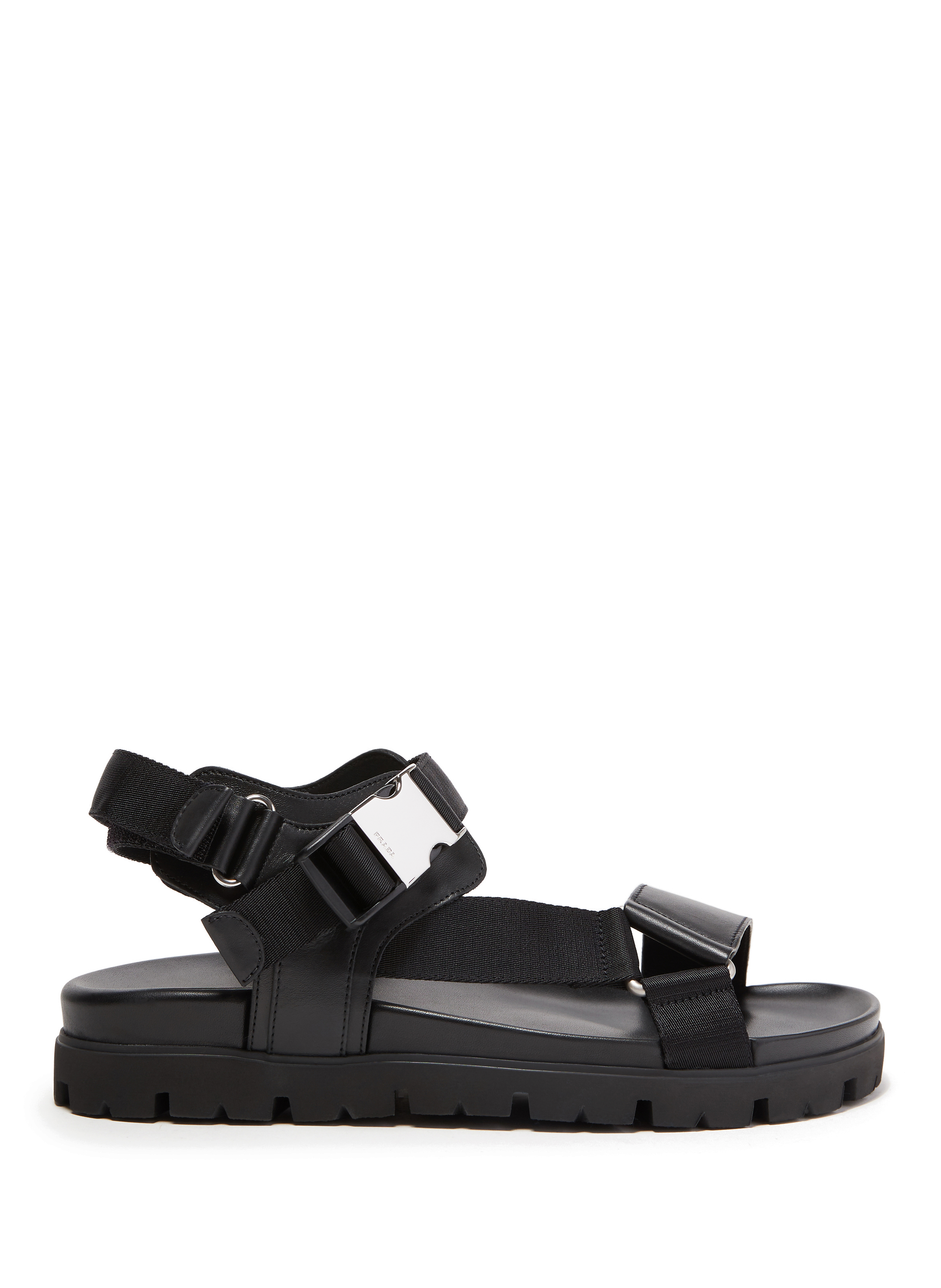 PRADA Sandales en cuir de veau Noir