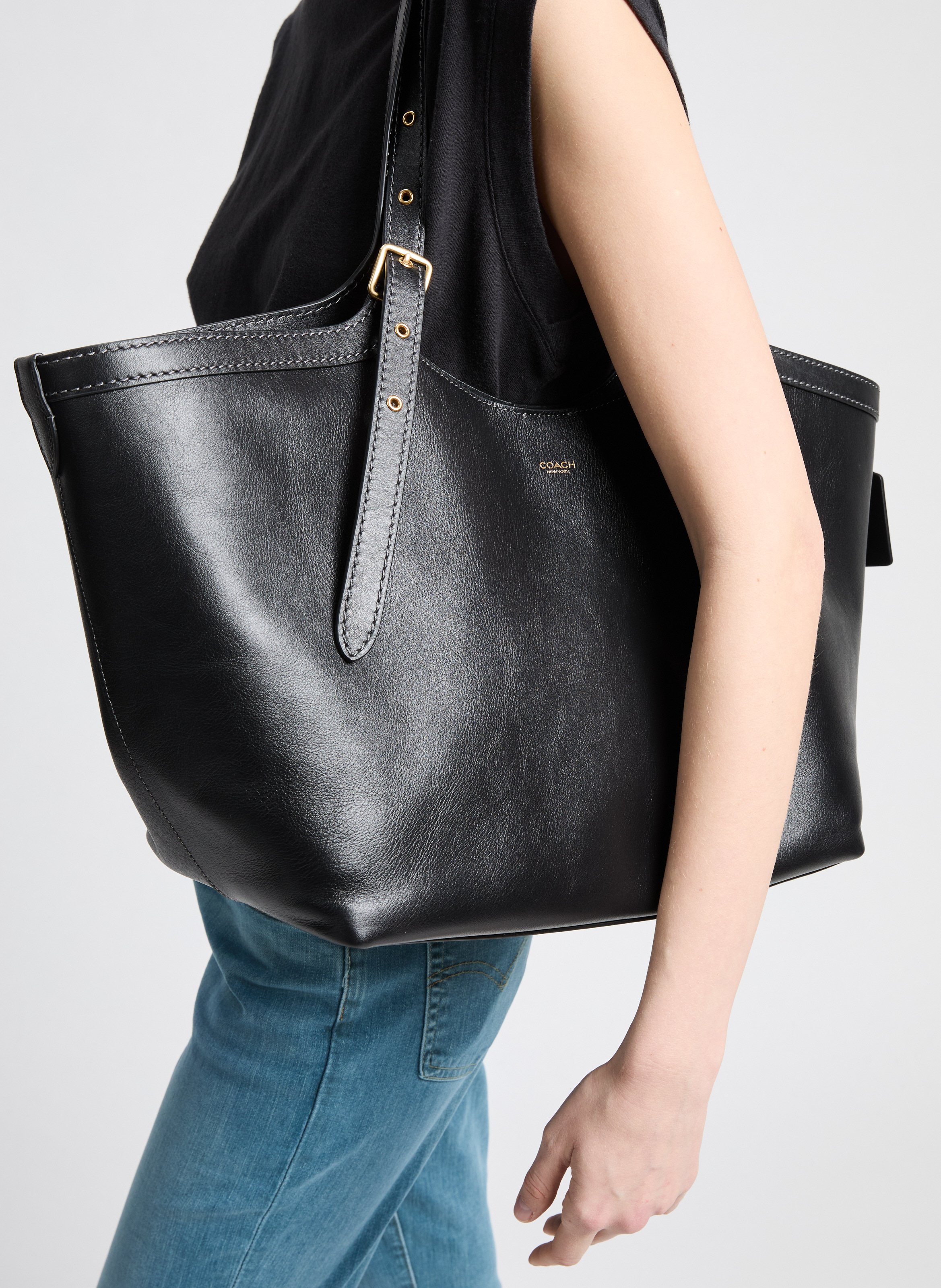 Sac à main en cuir Gramercy COACH Noir