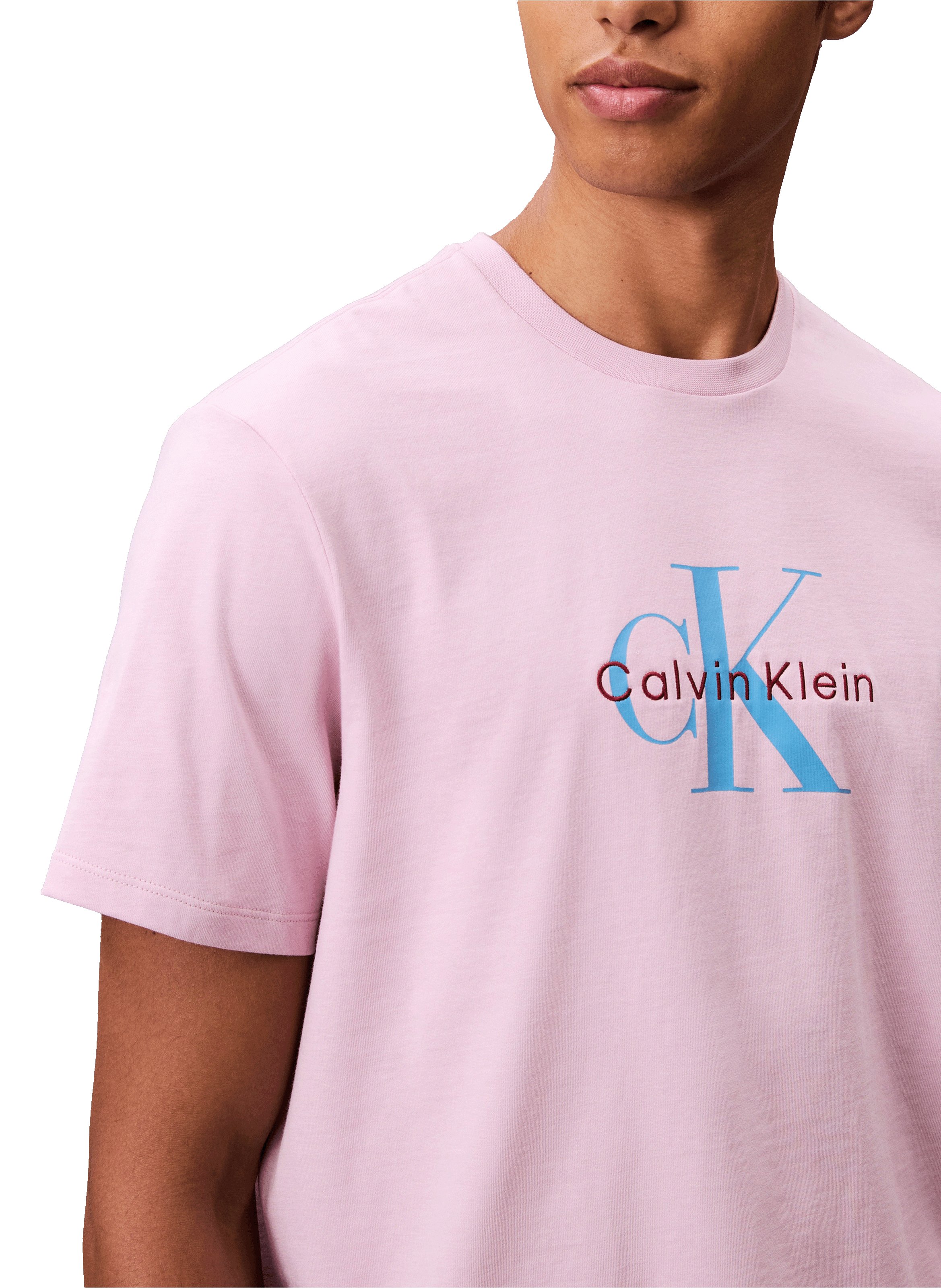 T-shirt col rond en coton Violet