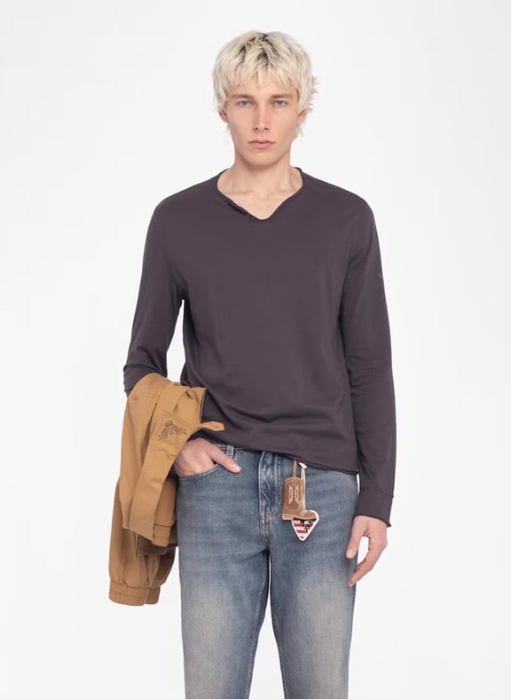 Tee-shirt droit en coton monastir Marron by ZADIG&VOLTAIRE ZADIG&VOLTAIRE Tee-shirt droit en coton monastir Marron