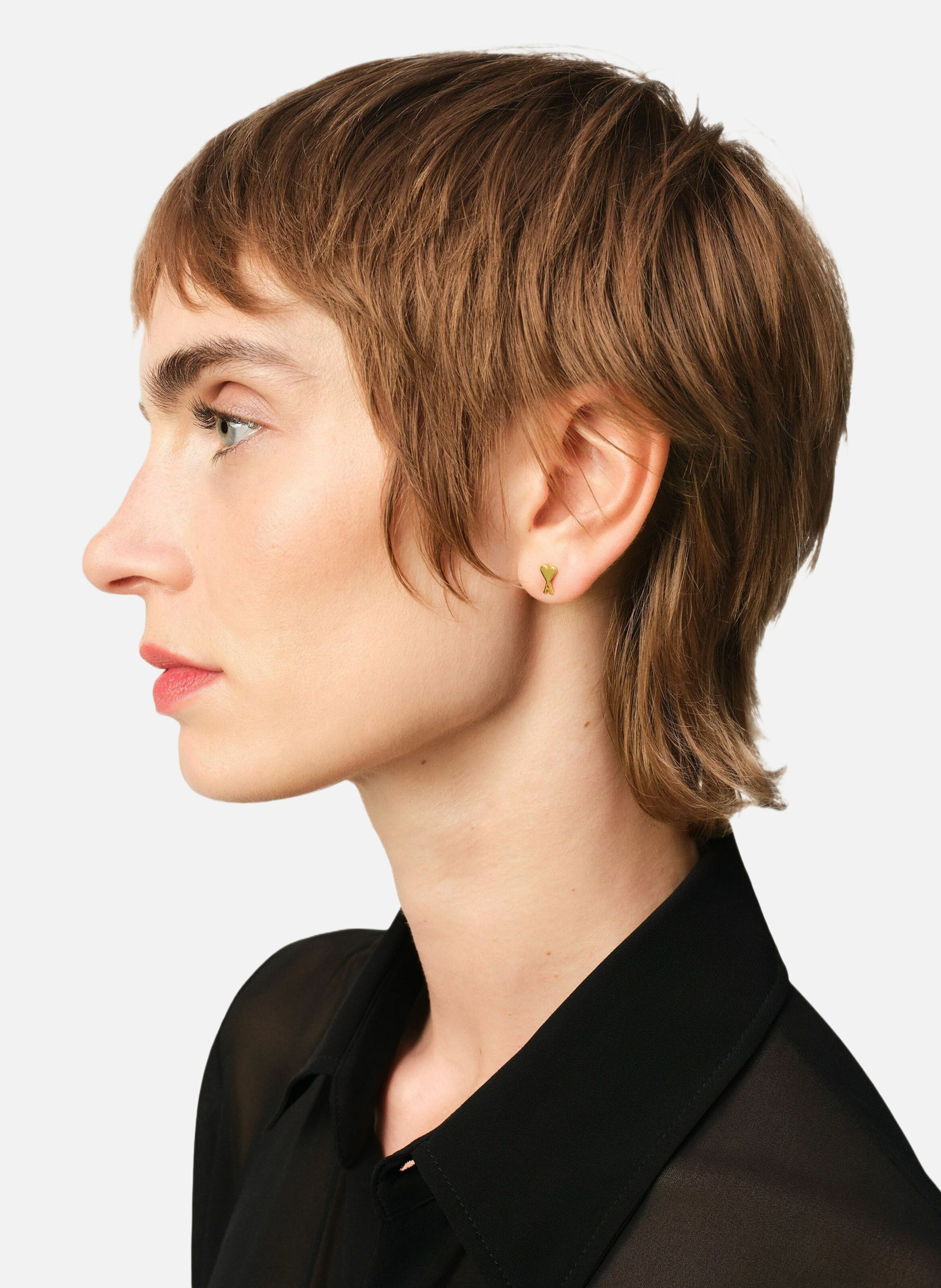 Boucle d'oreille ami de coeur unisexe AMI PARIS Doré