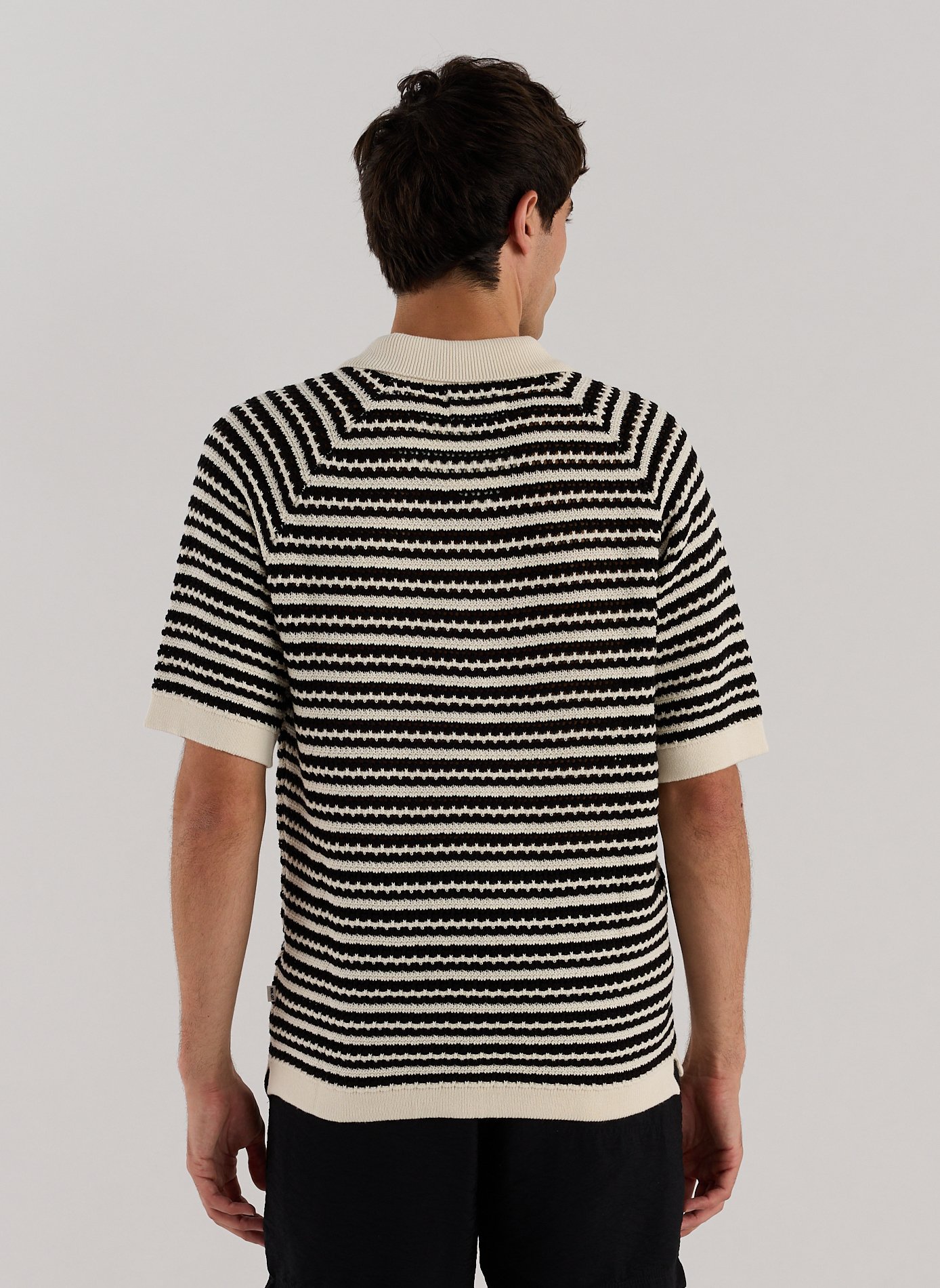 Striped polo shirt NN.07 Black