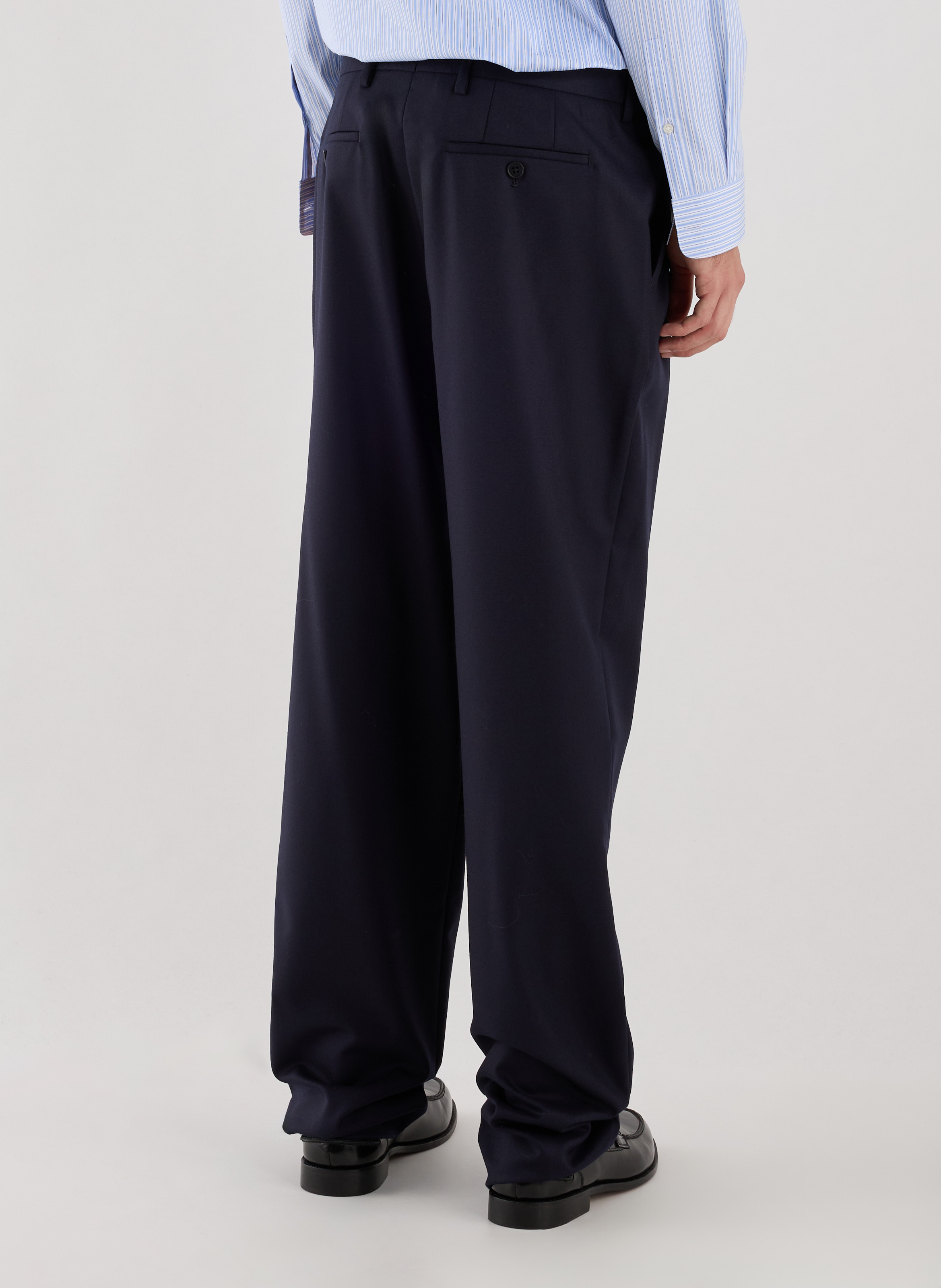 Houndstooth wool suit trousers SAISON 1865 Blue