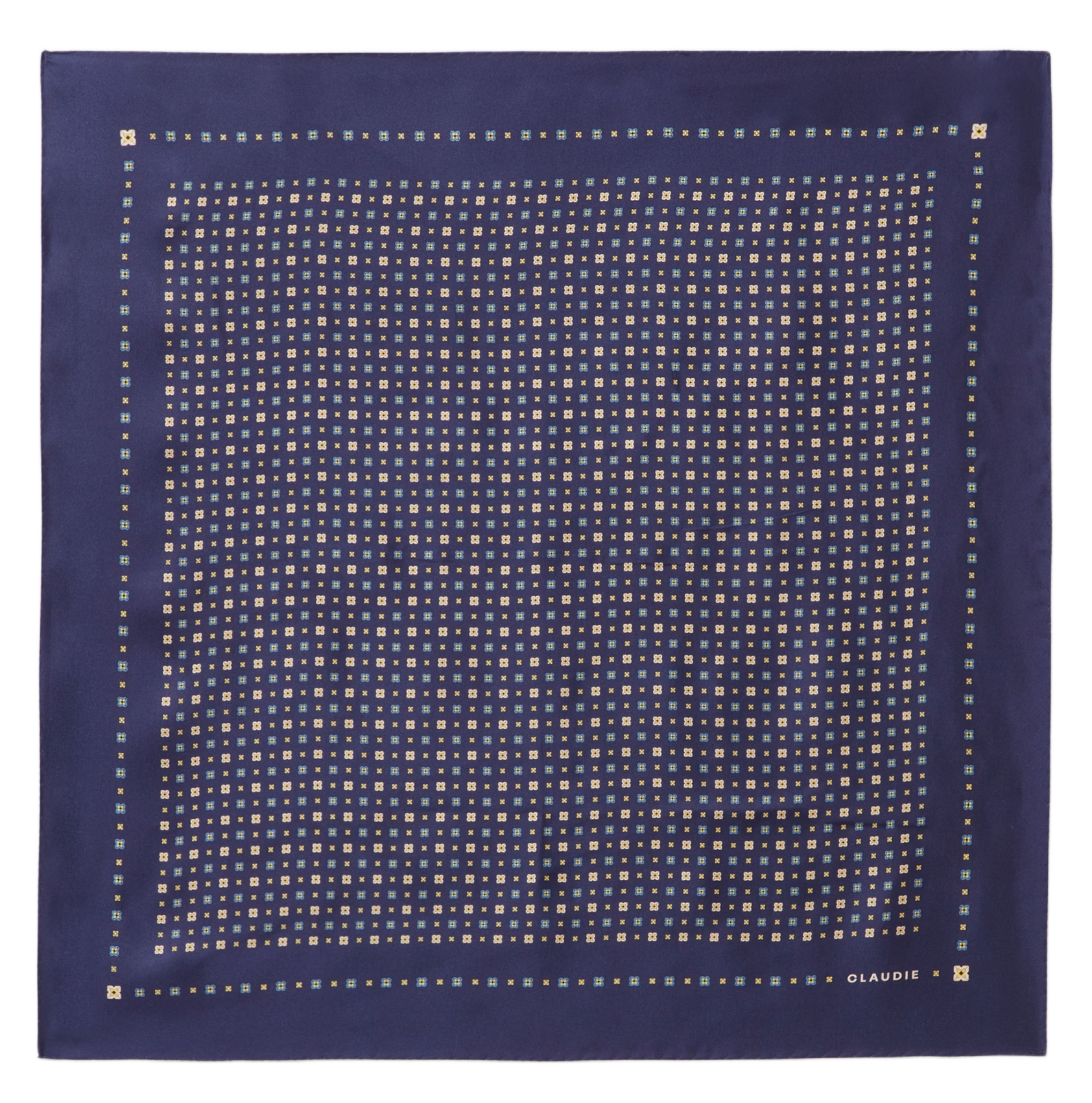 Foulard carré imprimé en soie CLAUDIE PIERLOT Bleu