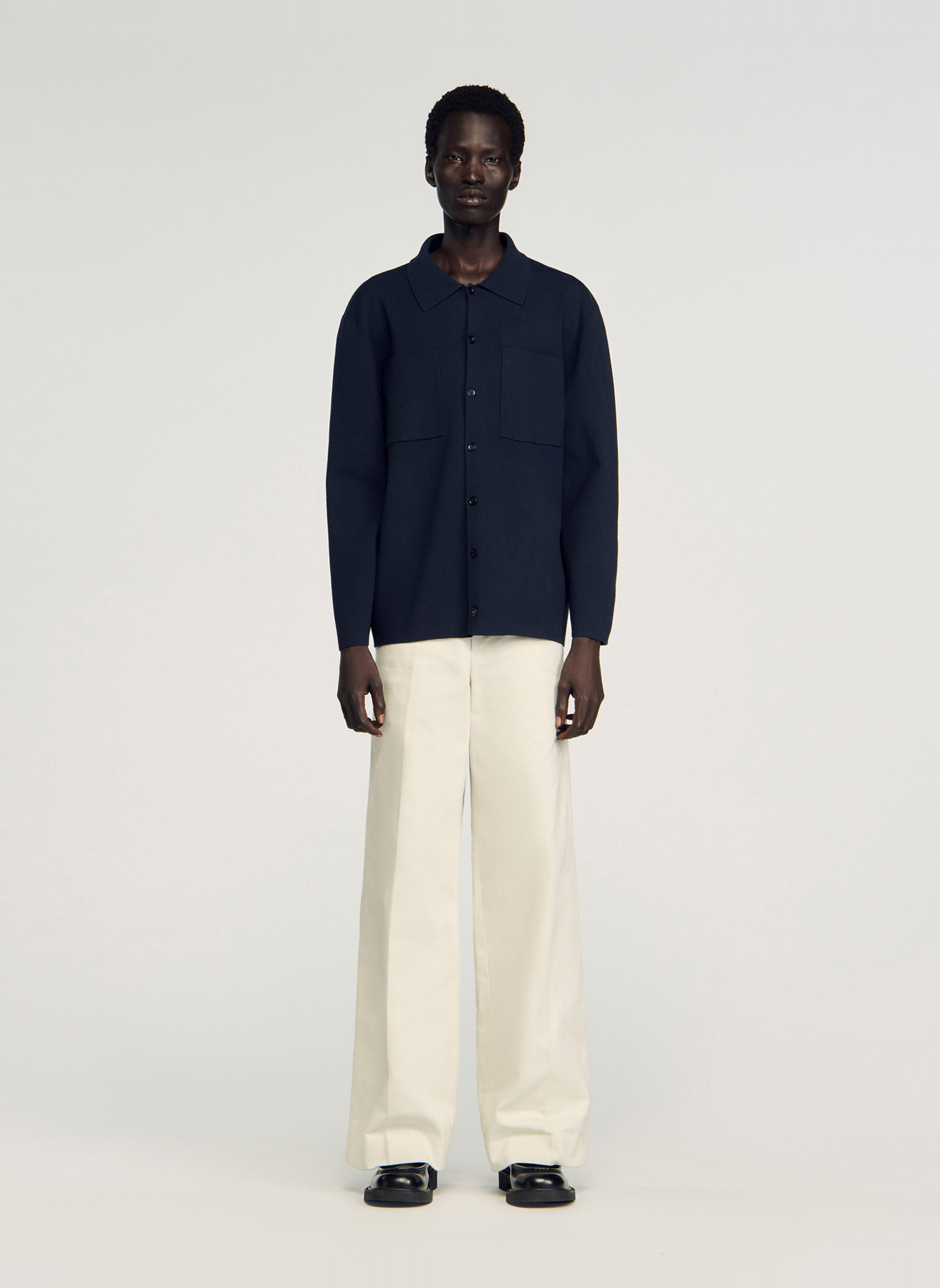 Gilet col classique SANDRO Bleu