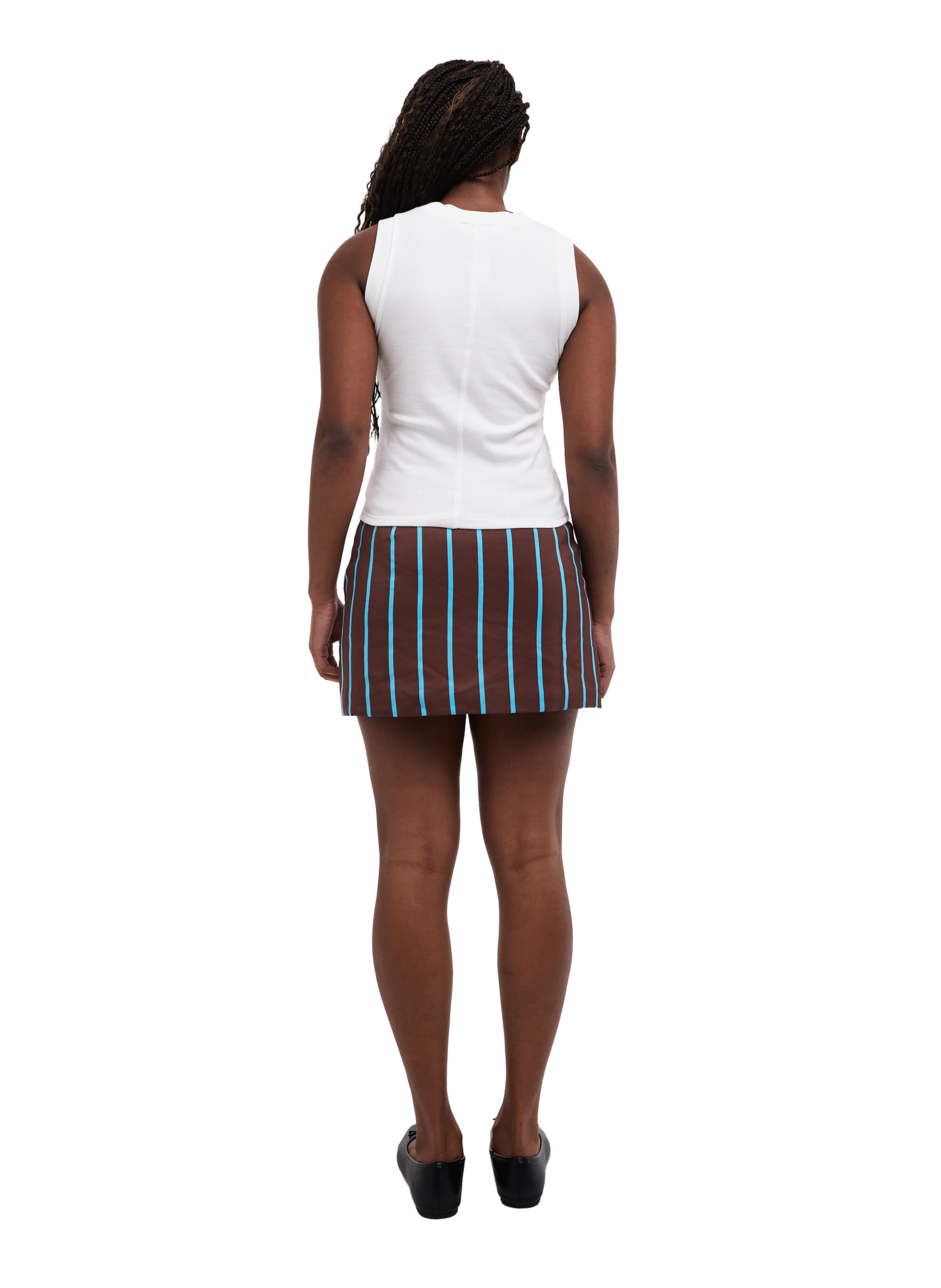 Mini skirt with stripes TOPSHOP Brown