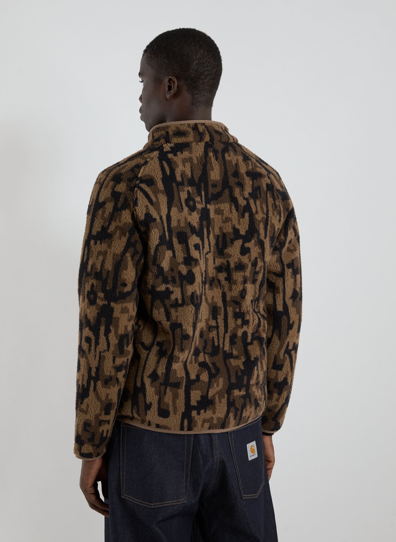 Printed fleece jacket FAGUO Brown