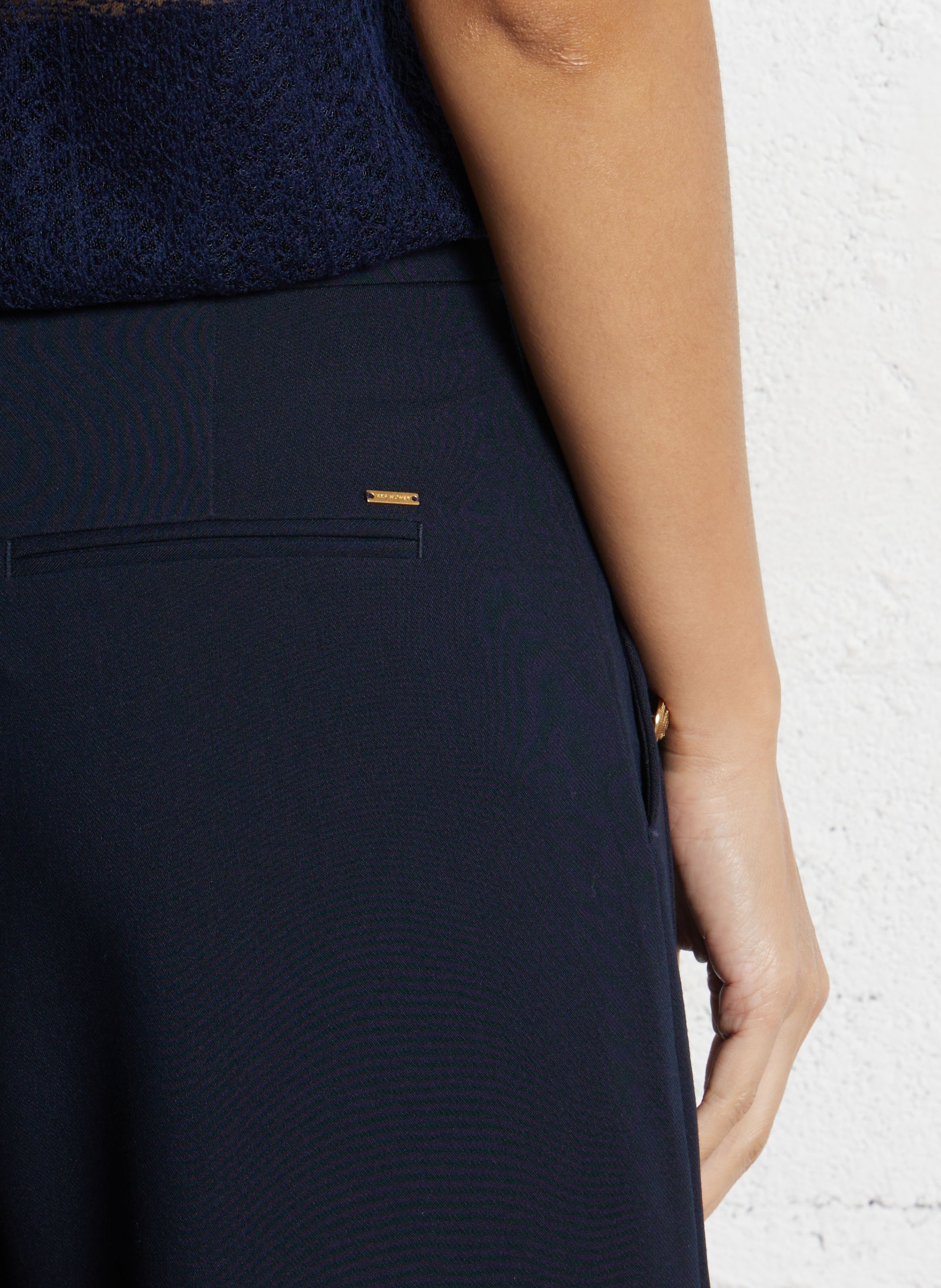 Pantalon large taille haute IKKS Bleu