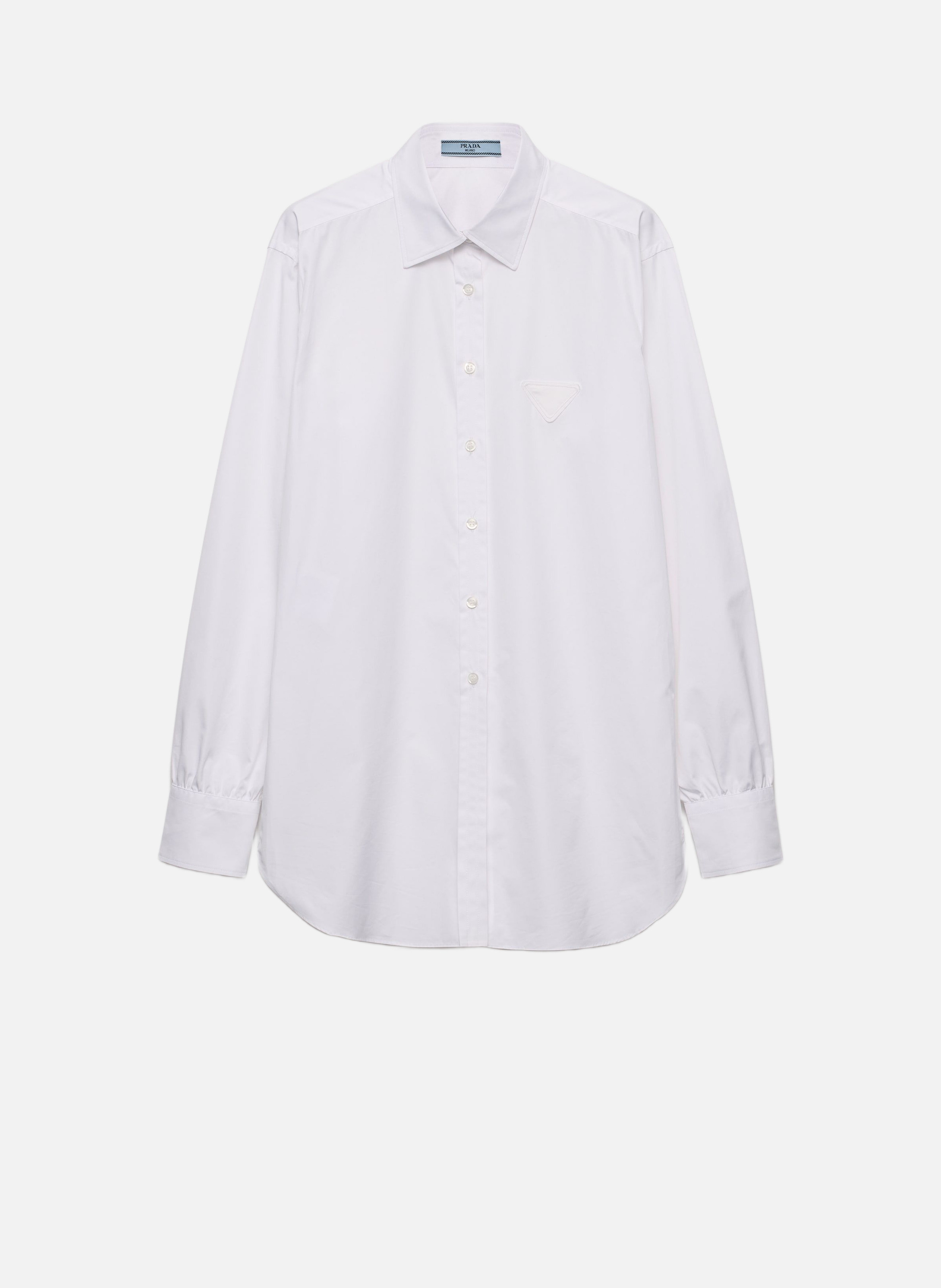 Chemise en popeline de coton PRADA Blanc