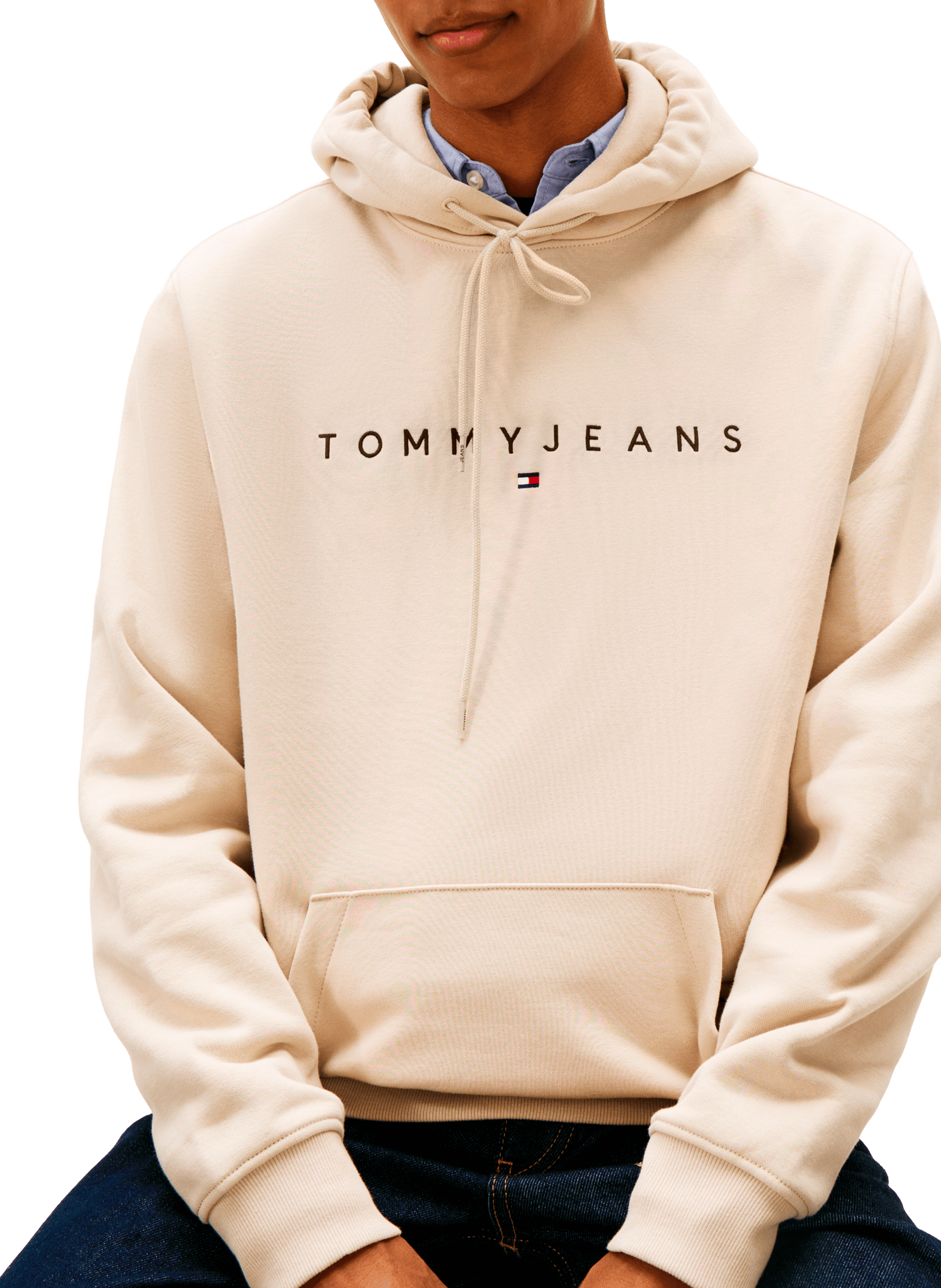 Hoodie with embroidered logo TOMMY HILFIGER Beige