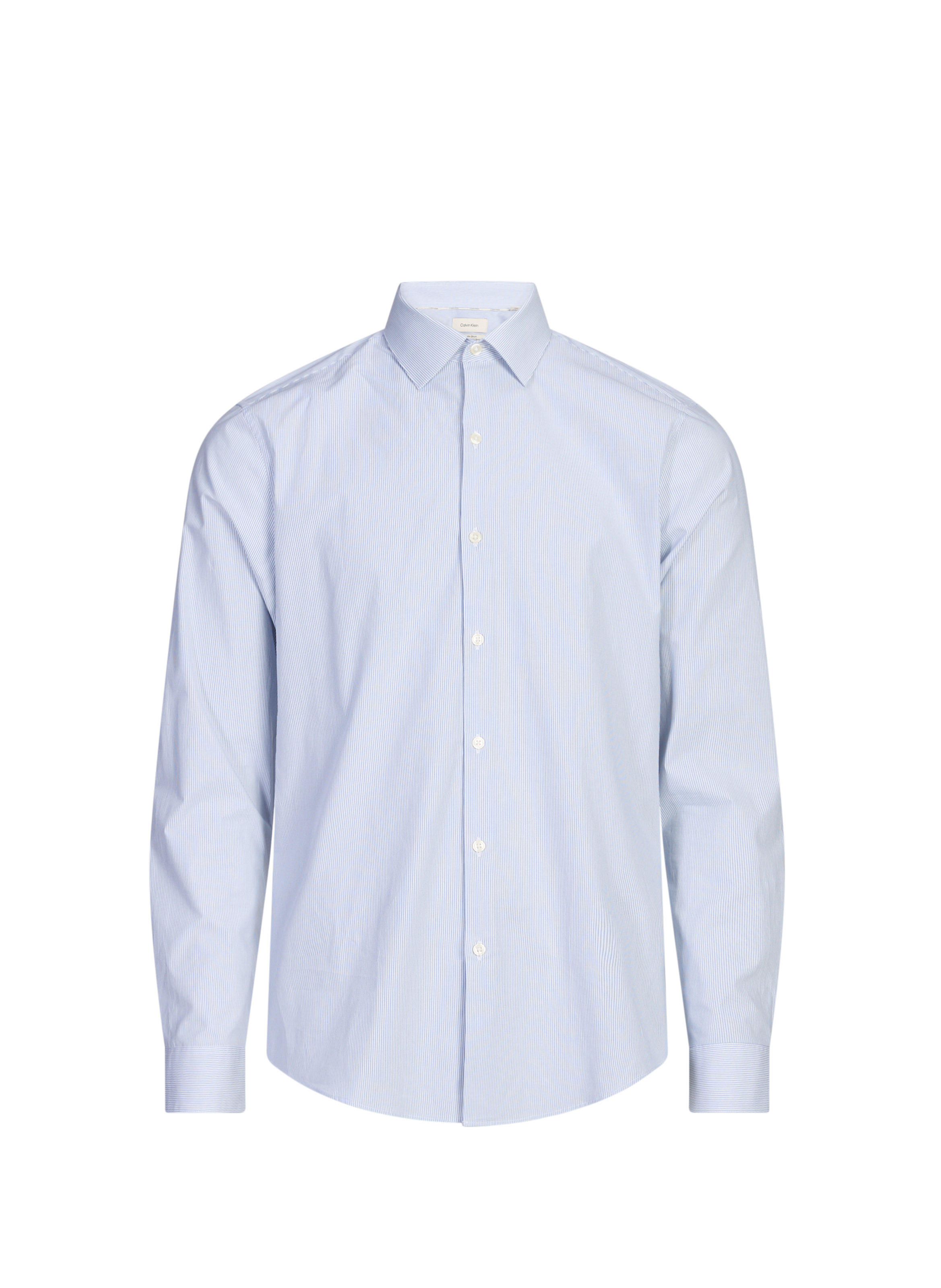 Striped slim fit shirt in blended cotton CALVIN KLEIN Blue