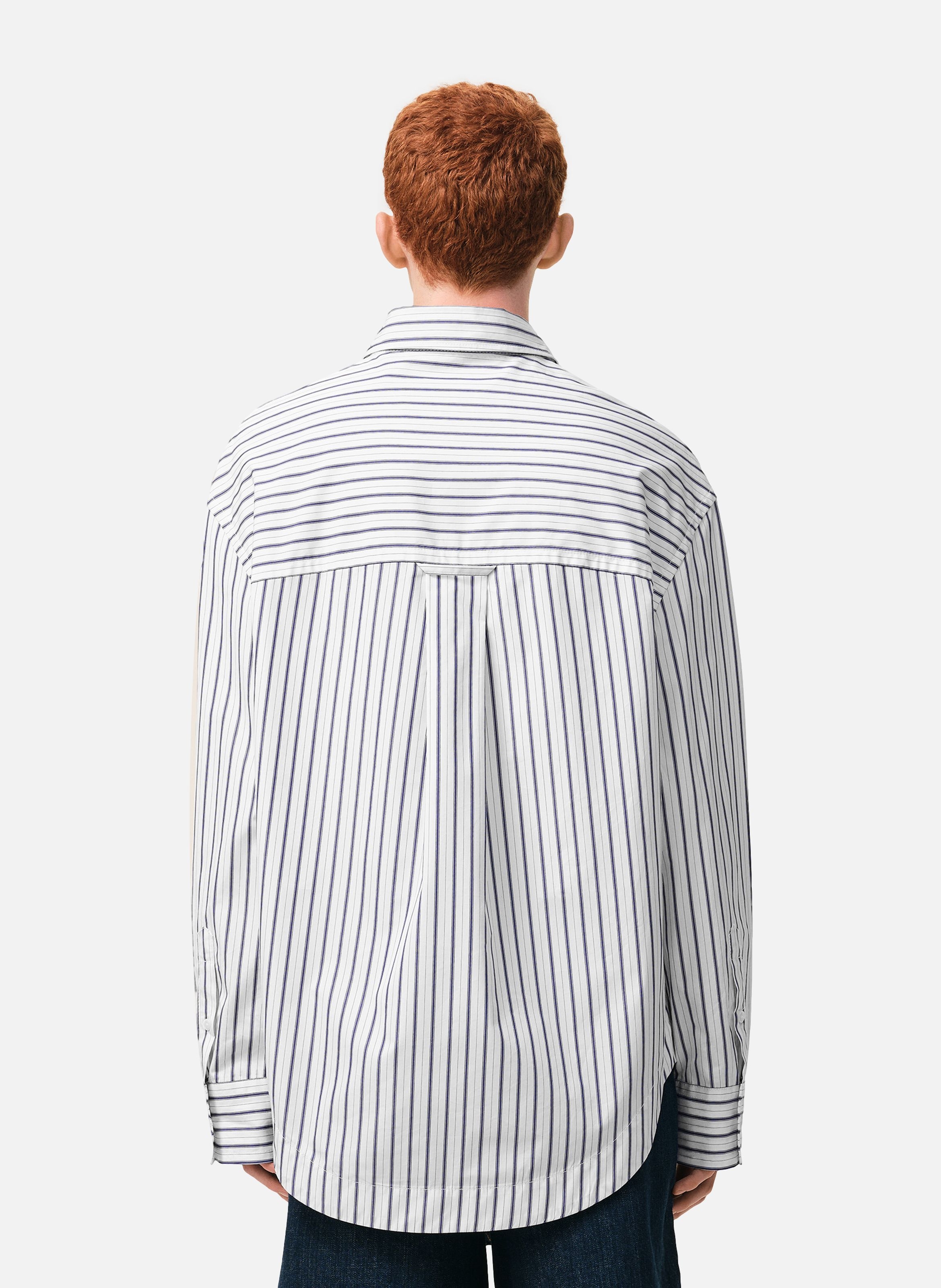 Chemise large rayée ami de coeur unisexe en coton AMI PARIS Blanc