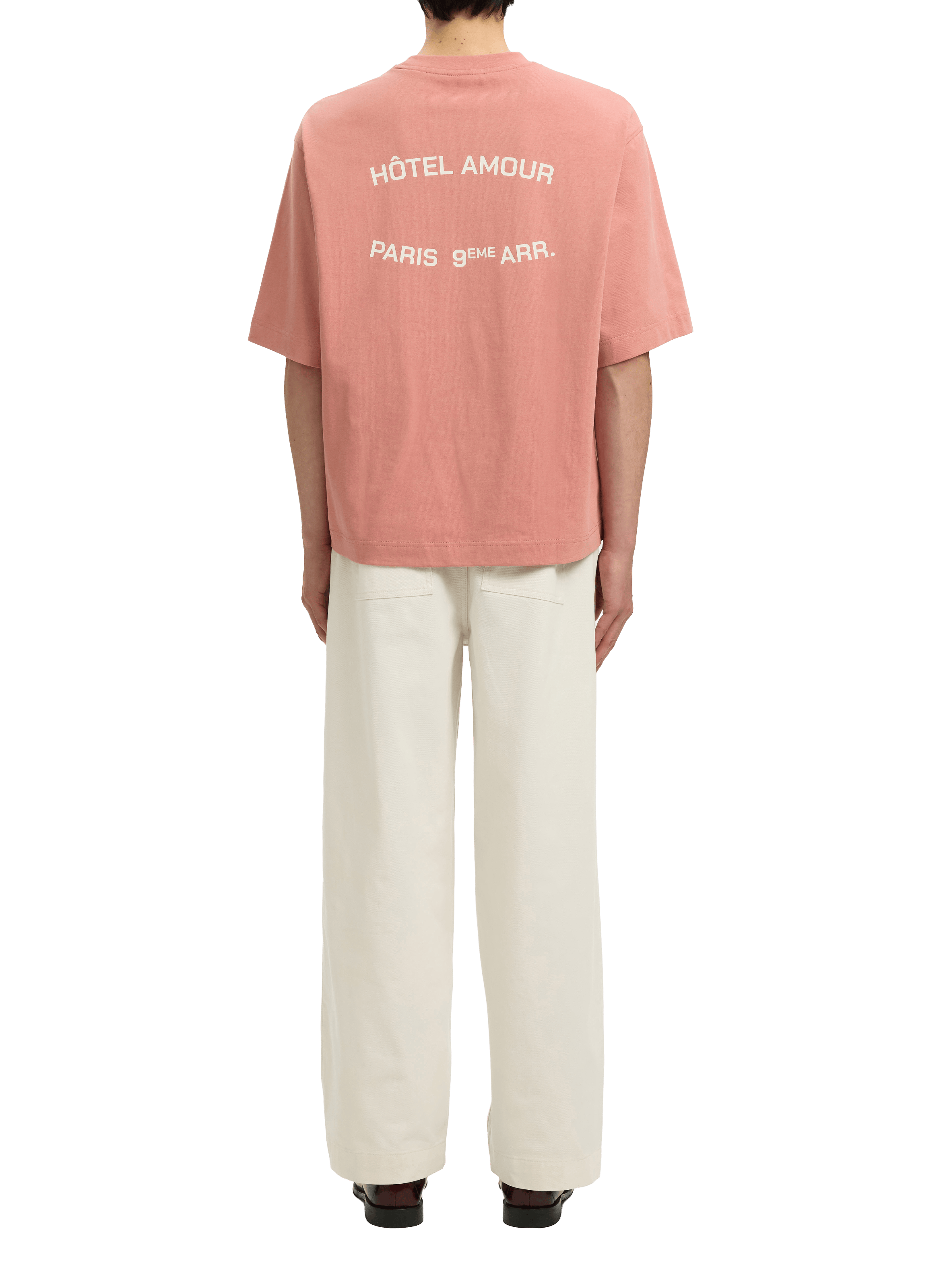 Cotton round-neck T-shirt SELECTED Pink